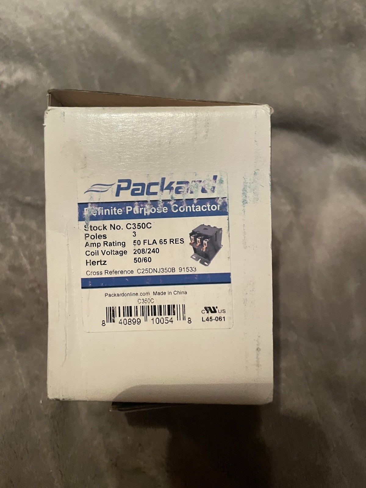 Packard Definite Purpose Contactor C350C 3-Pole 50A 208/240V Coil Heavy Duty