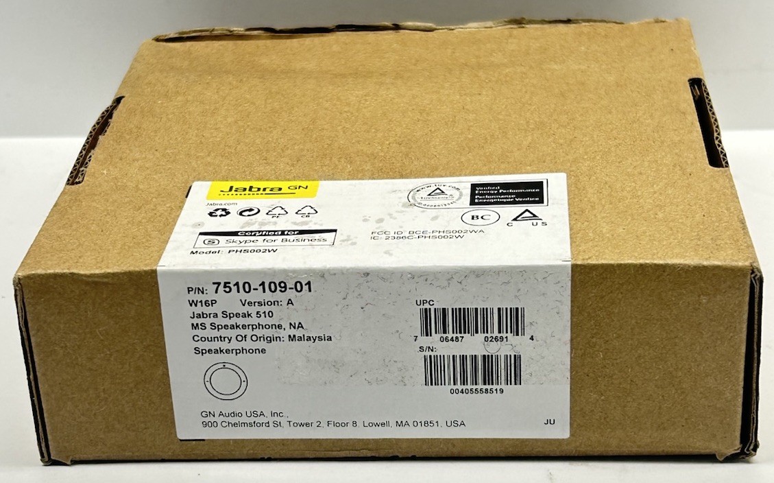 Jabra Speak 510 Audio Conferencing Speakerphone, Skype for Business, 7510-109-01