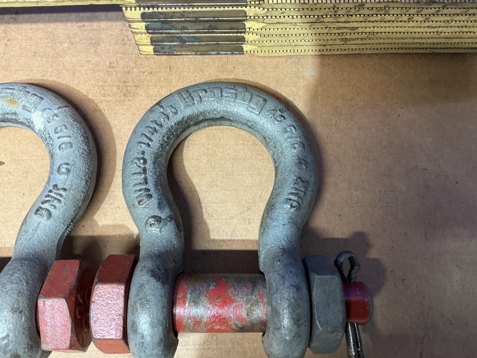 Used Crosby Anchor Shackle Bolt Type 5/8″ 3-1/4t ton WLL set of 2