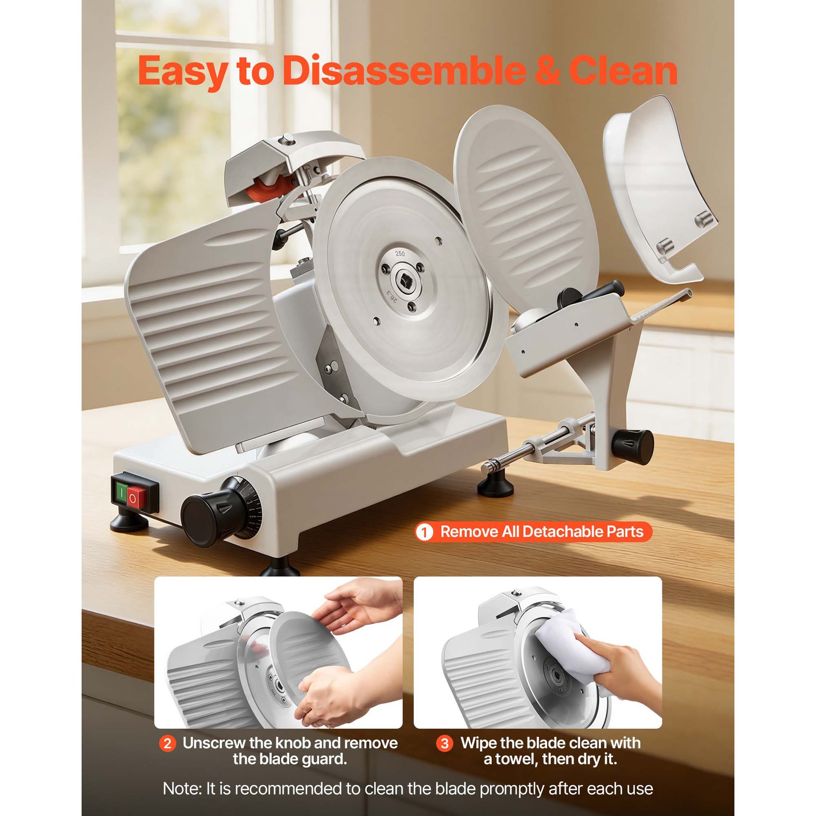 Uimoso 10″ Blade Commercial Electric Meat Slicer Deli Food Slicer Cutter 320W