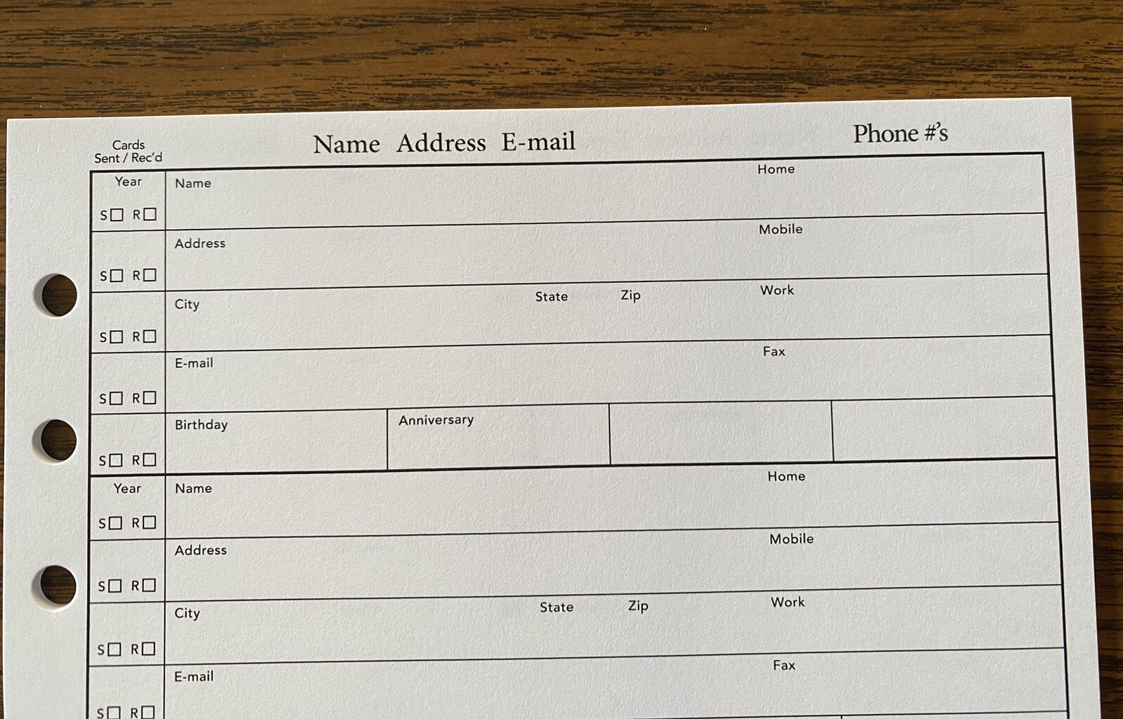 5 3/4 x 7 Inches Address BOOK REFILL 48 Pages ( 24 Sheets ) Fits Older Hallmark