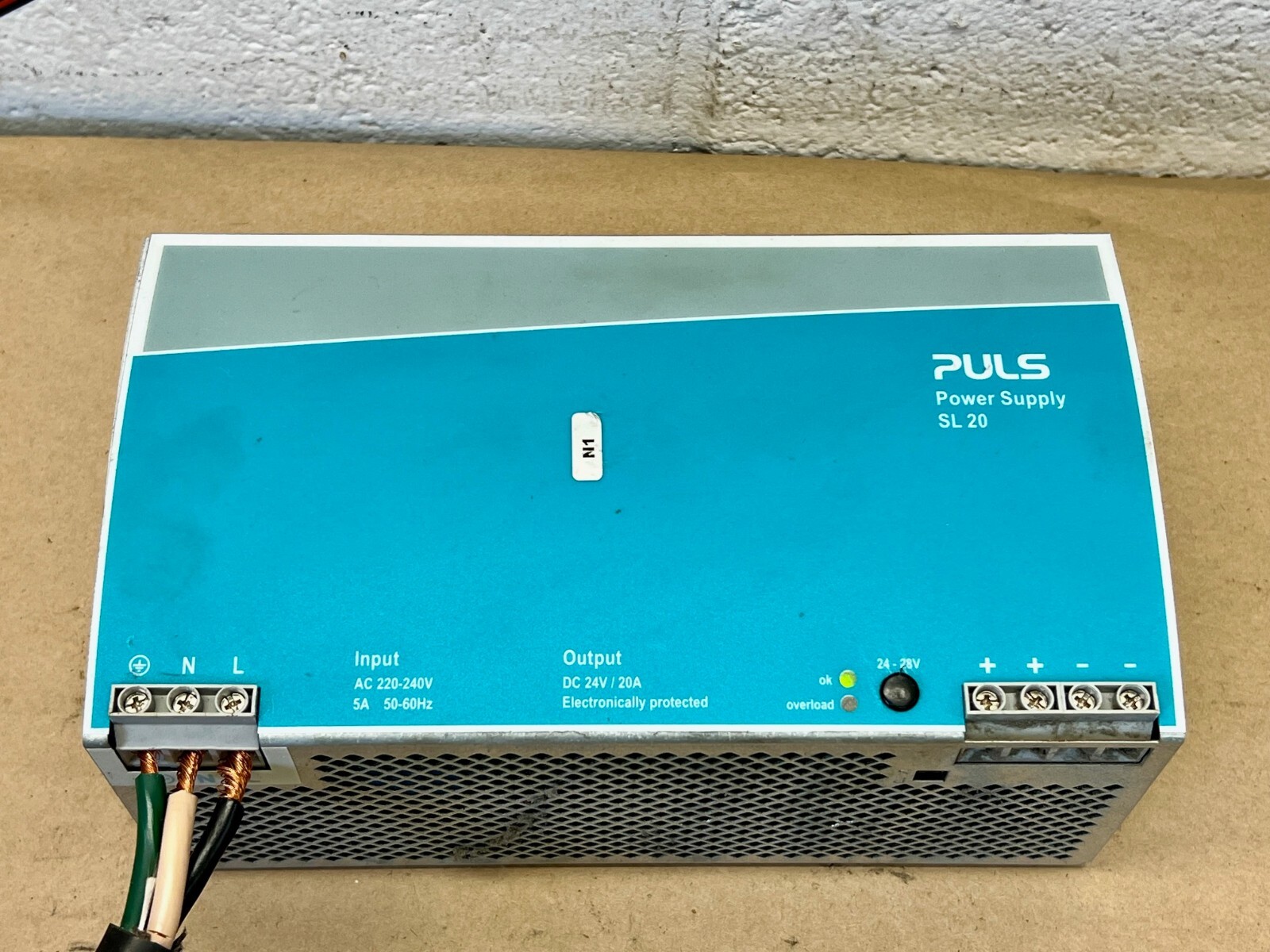 PULS SL20.100 Power Supply, In:AC 200-240V, 5A, Out:DC 24-28, 20A, 480-600W