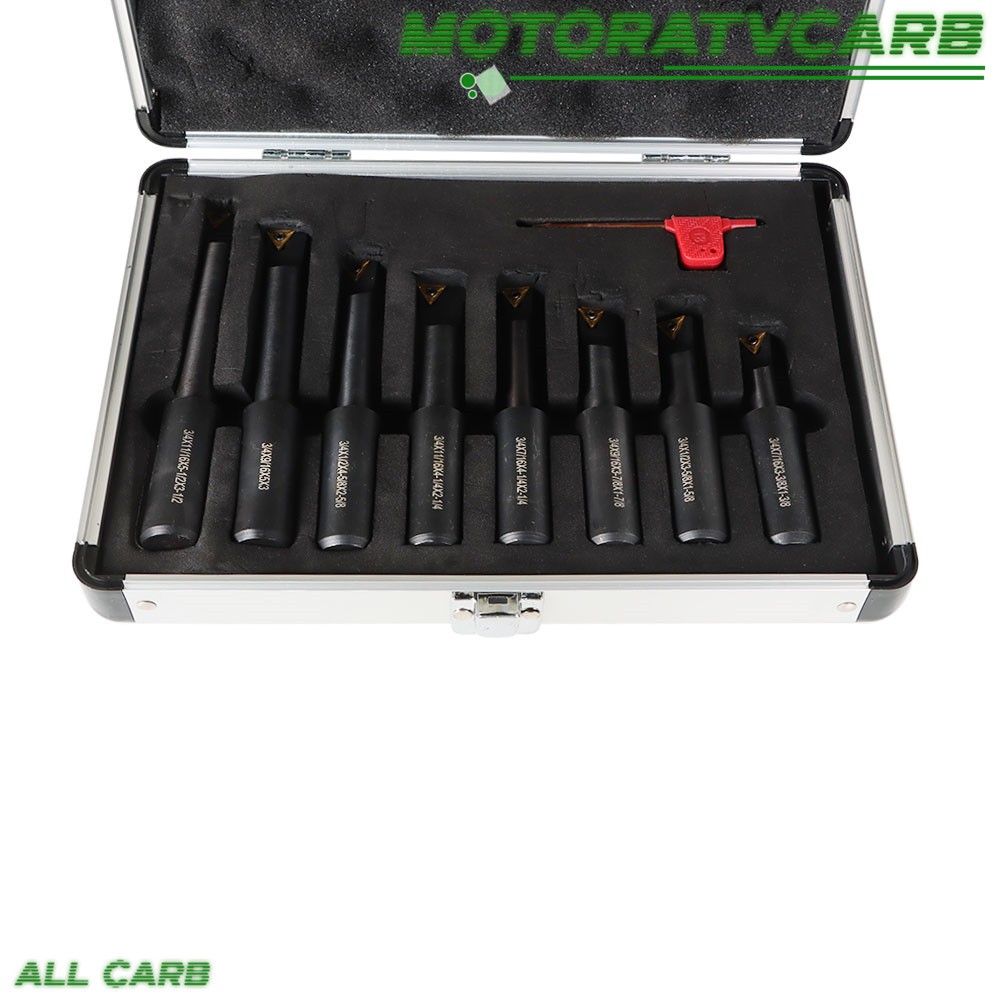 ALL-CARB 8Pcs 3/4″ Shank Indexable Boring Bars 90 Degree Round Shank Boring Bars