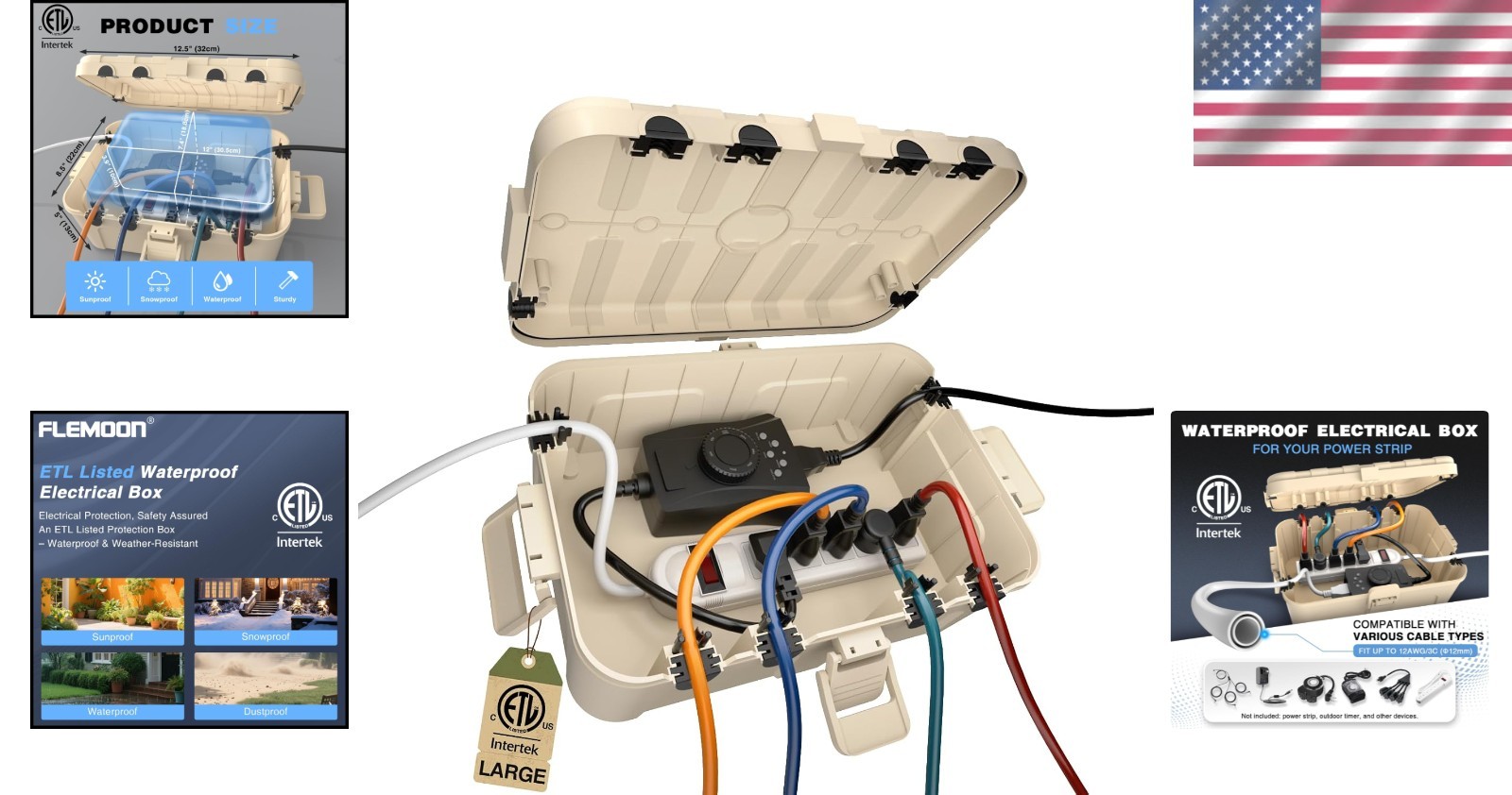 Weatherproof Connection Box for Outdoor Use – Secure Extension Cord Protection