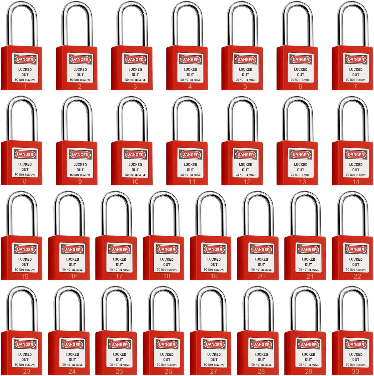 Lockout Tagout Locks, Safety Padlock, Keyed Differently Loto Safety Padlocks for