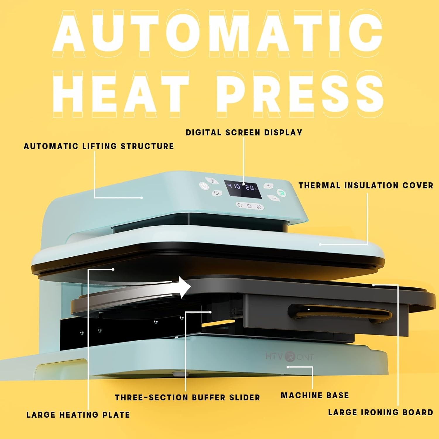 HTVRONT Heat Press Machine 15×15 for T Shirts Professional Heat Transfer Machine
