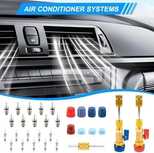 31PCS Professional AC Valve Core Removal Tool for R134A Refrigerant Systems, Qui