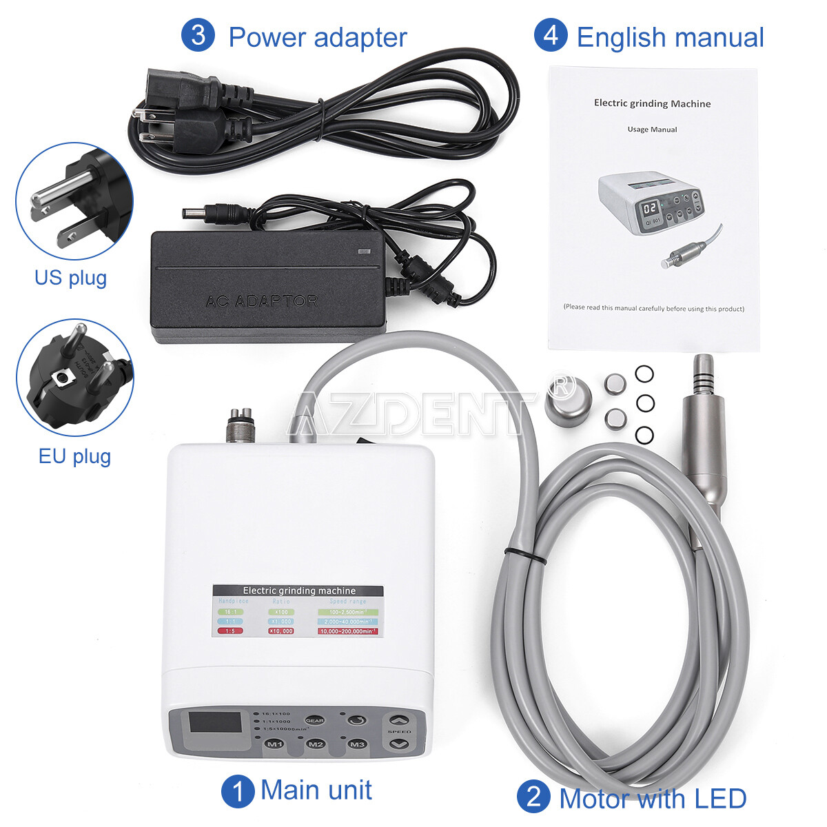 Dental Brushless LED Electric Micro Motor/1:1/1:5/1:4.2 Increasing LED Handpiece