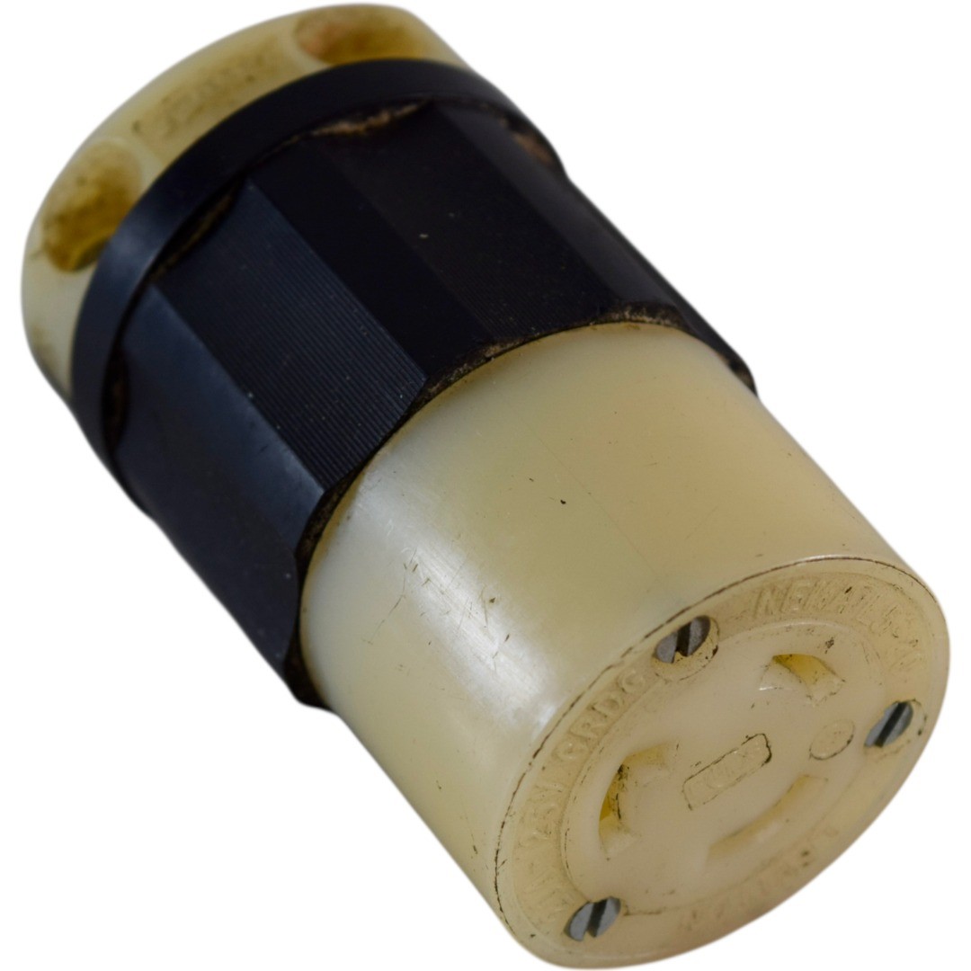 Leviton 2323 Black & White 20 Amp 250V 2-Pole 3-Wire NEMA L6-20R Locking Connect