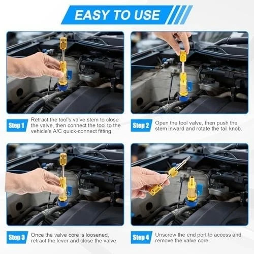 31PCS Professional AC Valve Core Removal Tool for R134A Refrigerant Systems, Qui