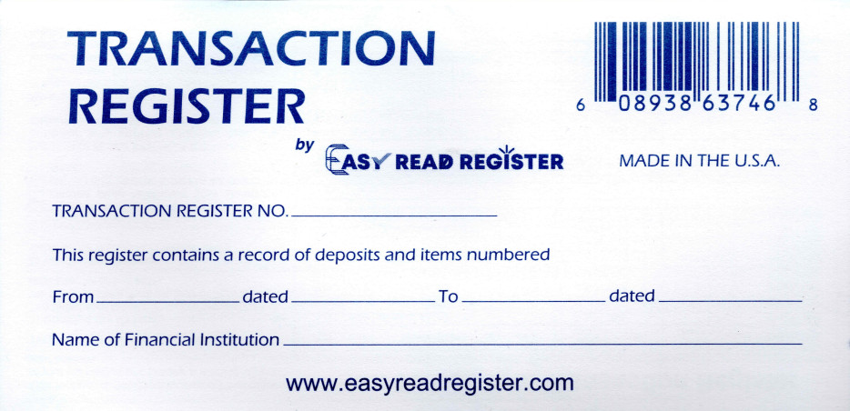 Checkbook Transaction Registers, 2026-2027-2028 Calendars by Easy Read Register