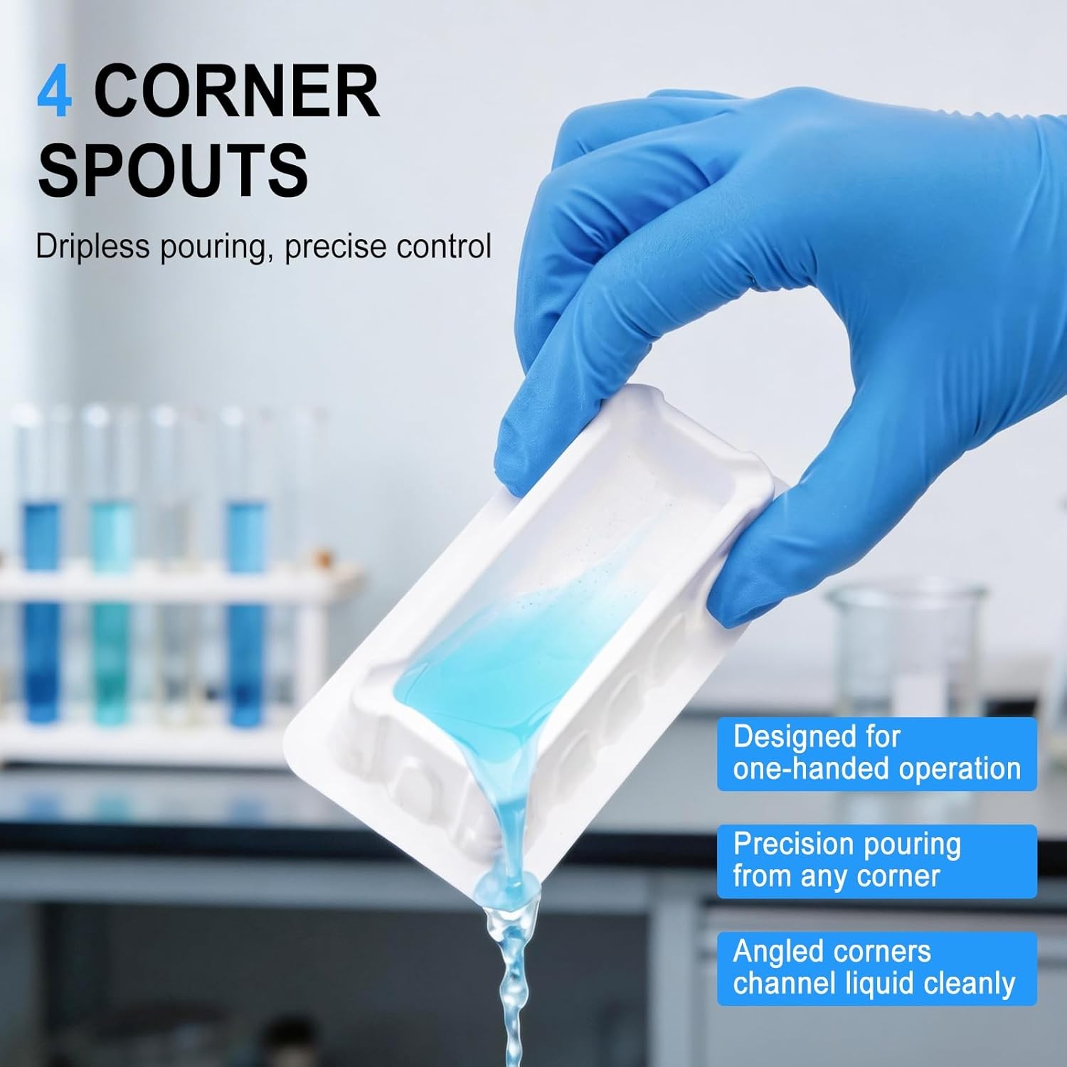 10ml 100pcs Reagent Reservoir Sterile Anti-Stick Stacking for Laboratory Use