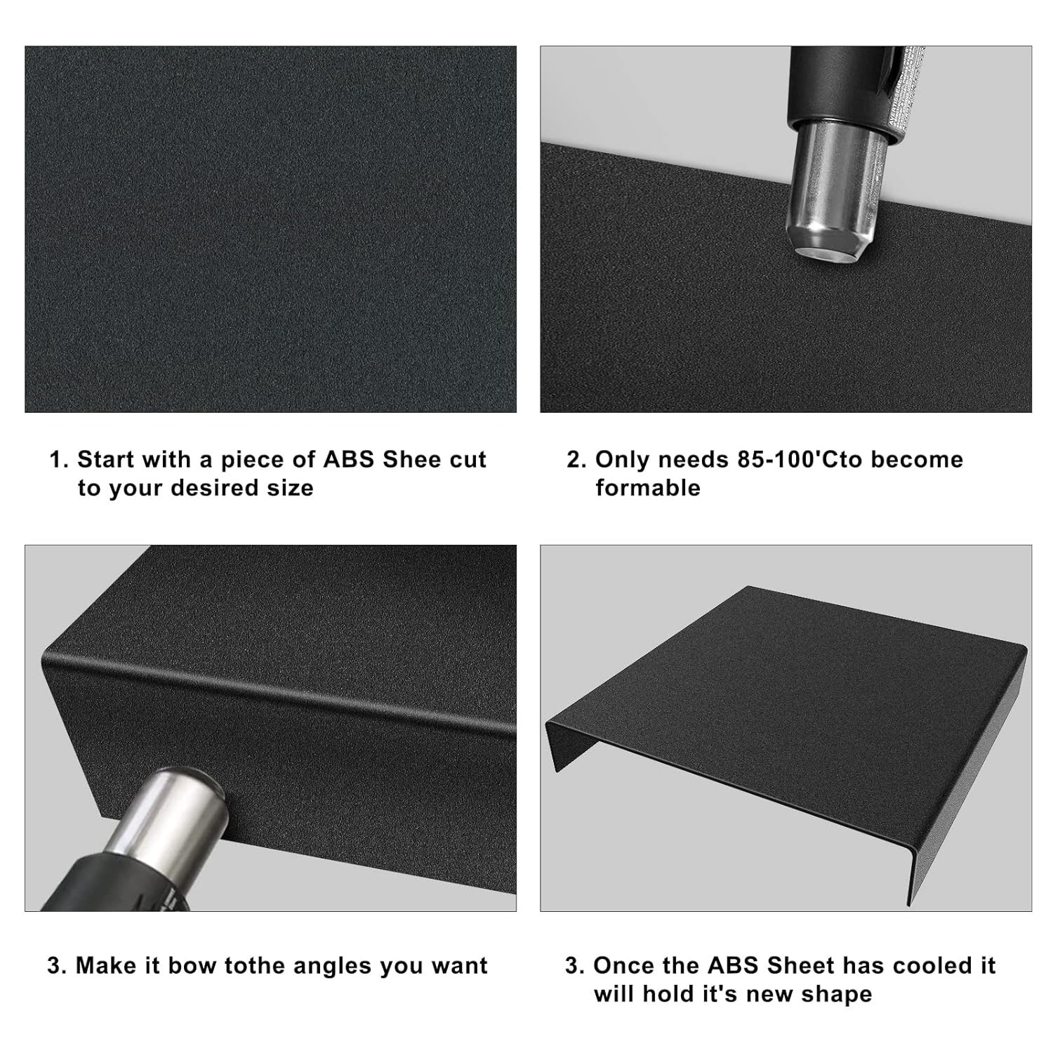 1 Pack Black ABS Plastic Sheet 12″ x 16″ 1/8″ Thick 3mm, High Tensile and Imp…