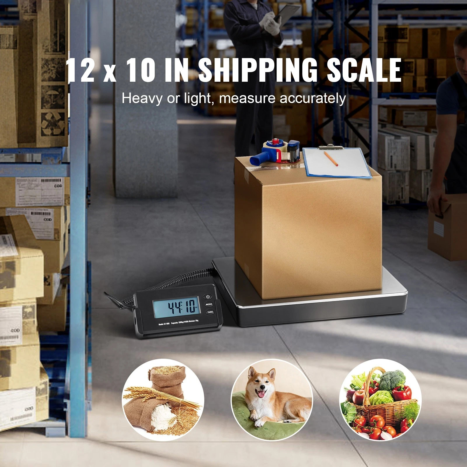 Shipping Scale Digital Postal Scale 440 lbs x 1.7 oz. AC/DC Package LCD