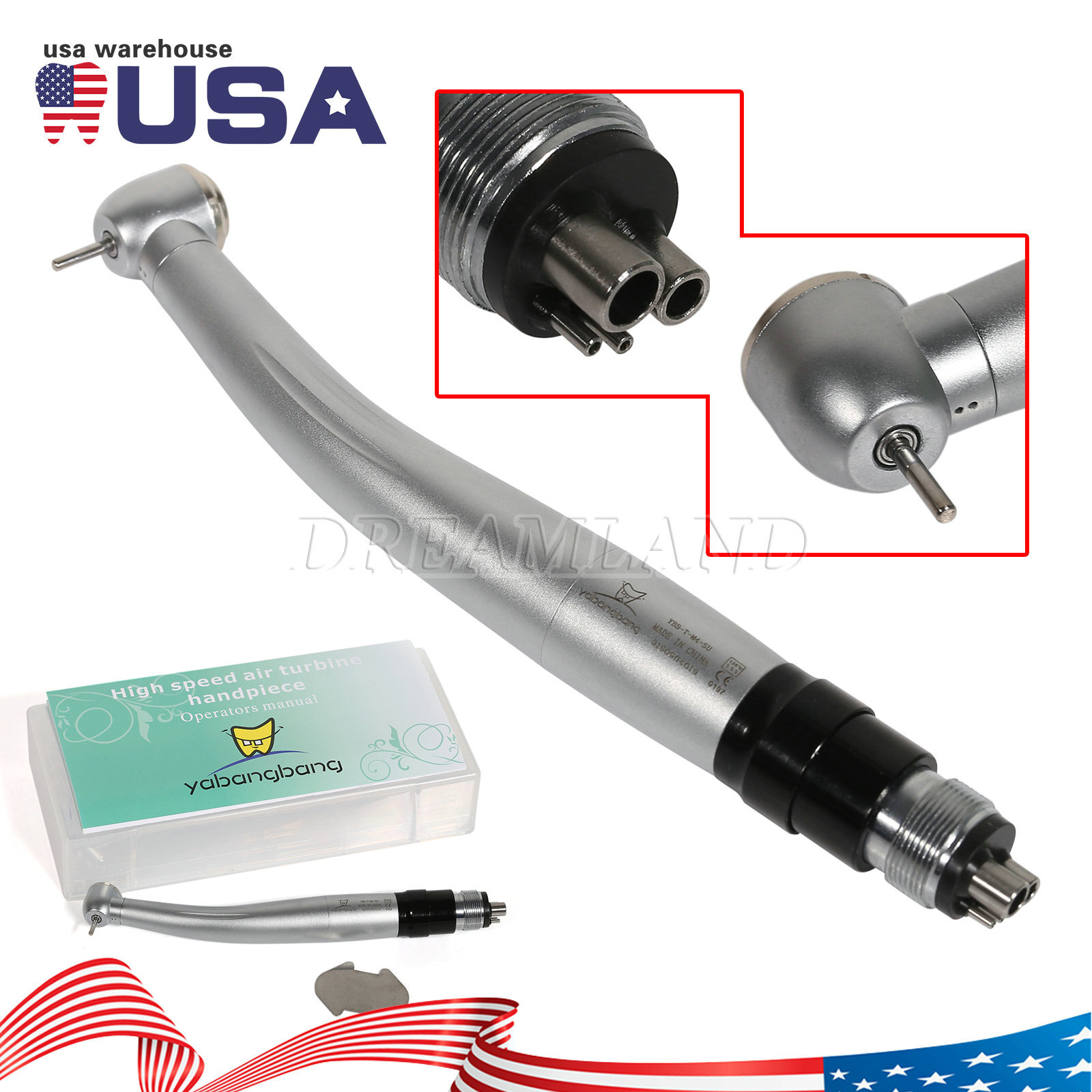 1-5 NSK Style Dental High fast Speed turbine Handpiece with 4 holes Coupler YDNK