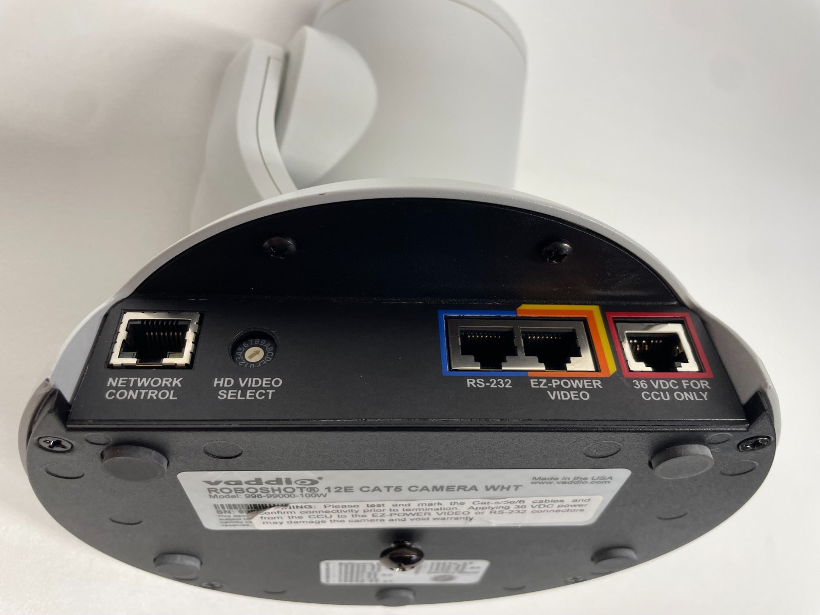Vaddio Roboshot 12E CAT5 Conference Camera + Remote and Mount – 998-99000-100W