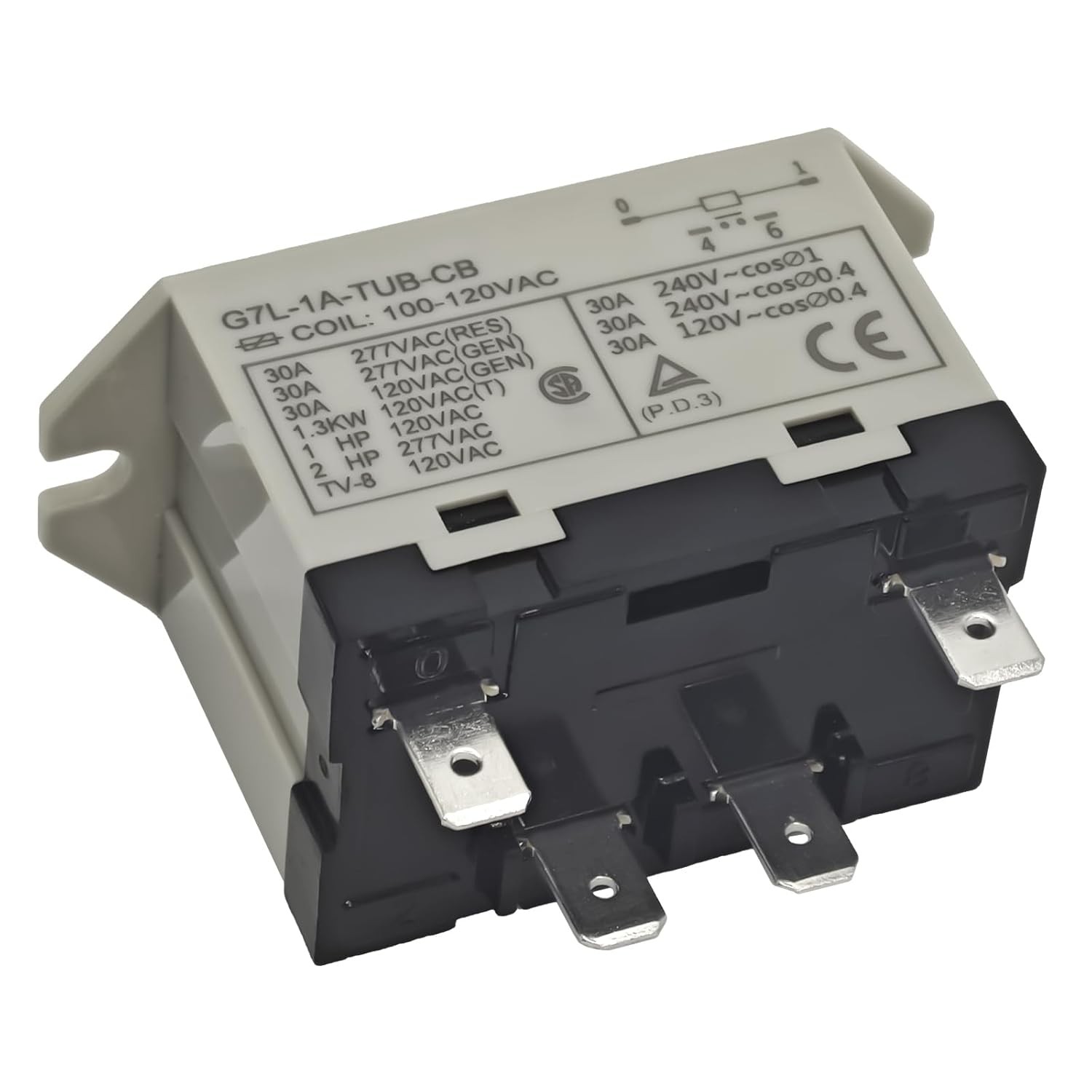 General Purpose Relay G7L 1A TUB CB AC100 120, 30A 250V SPST NO