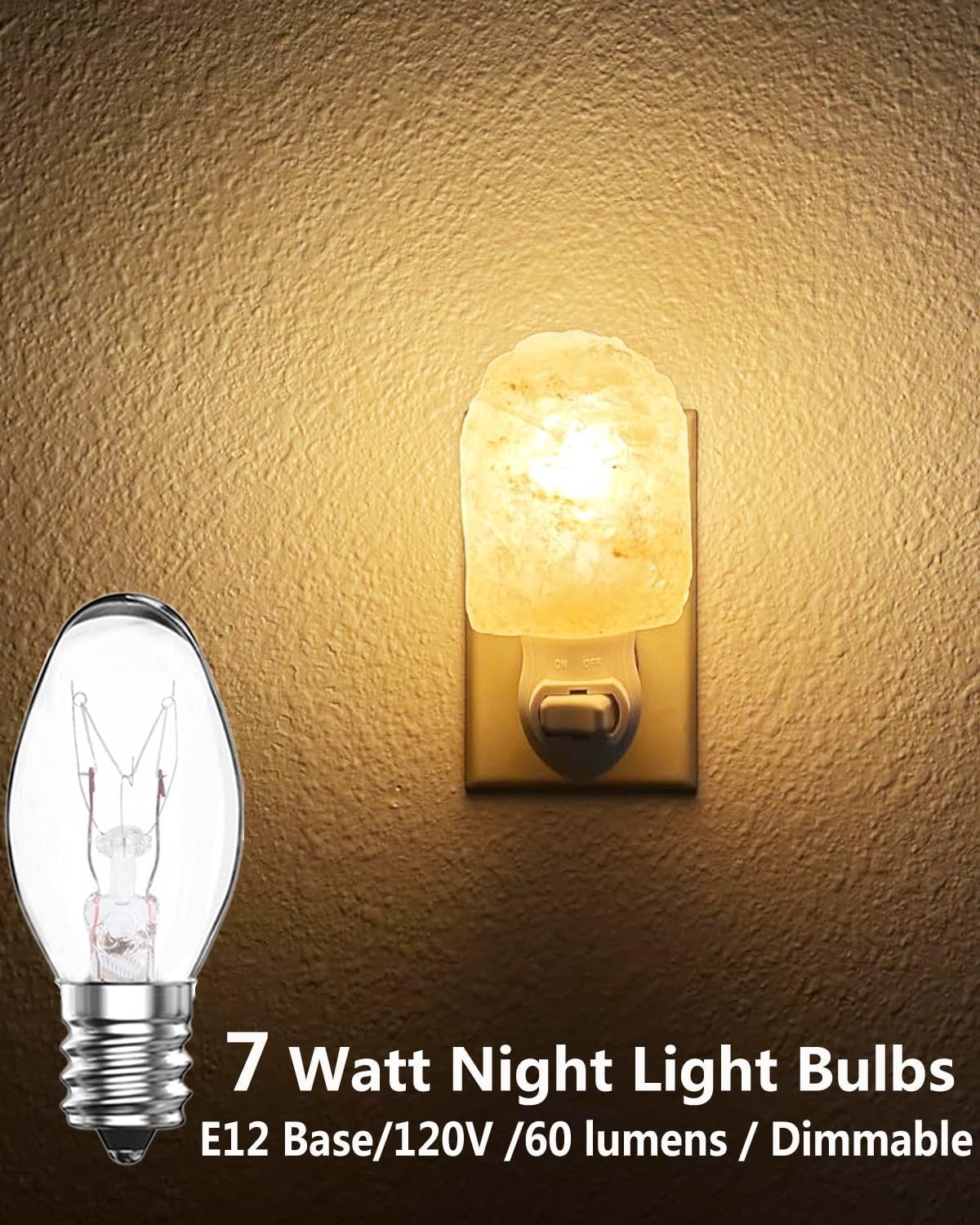 15-Pack Night Light Bulbs 7 Watt, 120V E12 C7 Small Light Bulb for Plug-in Hi
