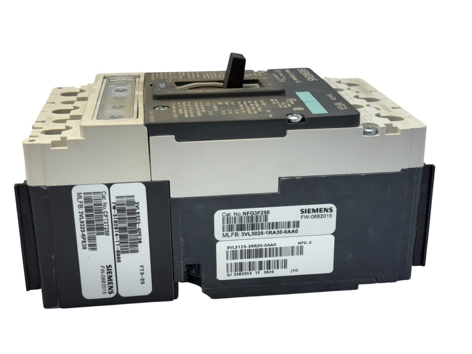 SIEMENS NFG3F250 CFT3T250 TRIP UNIT 250A 3-PHASE 3-POLE 600V 35KA BOLT-ON NEW