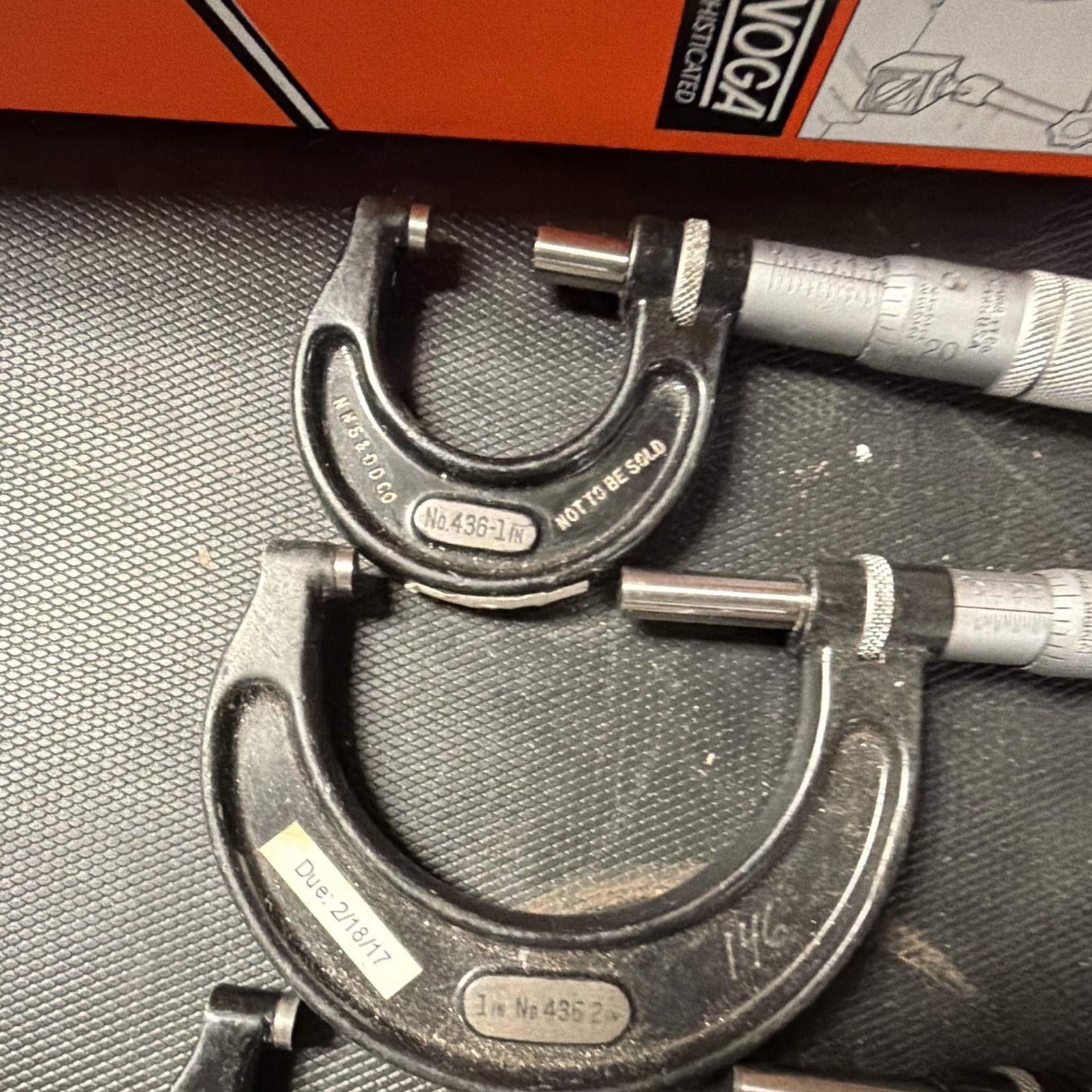 Starrett 436, 4 piece mic set, 0-1”/1-2”/2-3”/4-5”