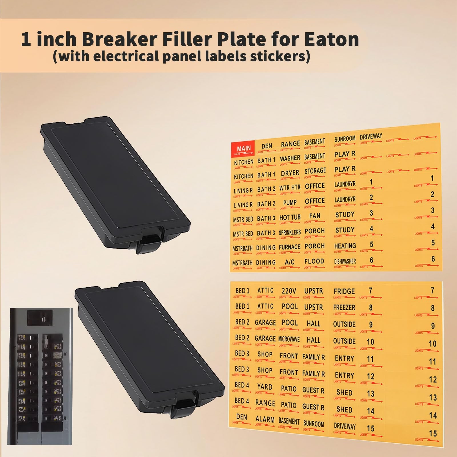 Circuit Breaker Filler Plate for Eaton Load Center 10 Pack, Fit 1 Inch Breake…