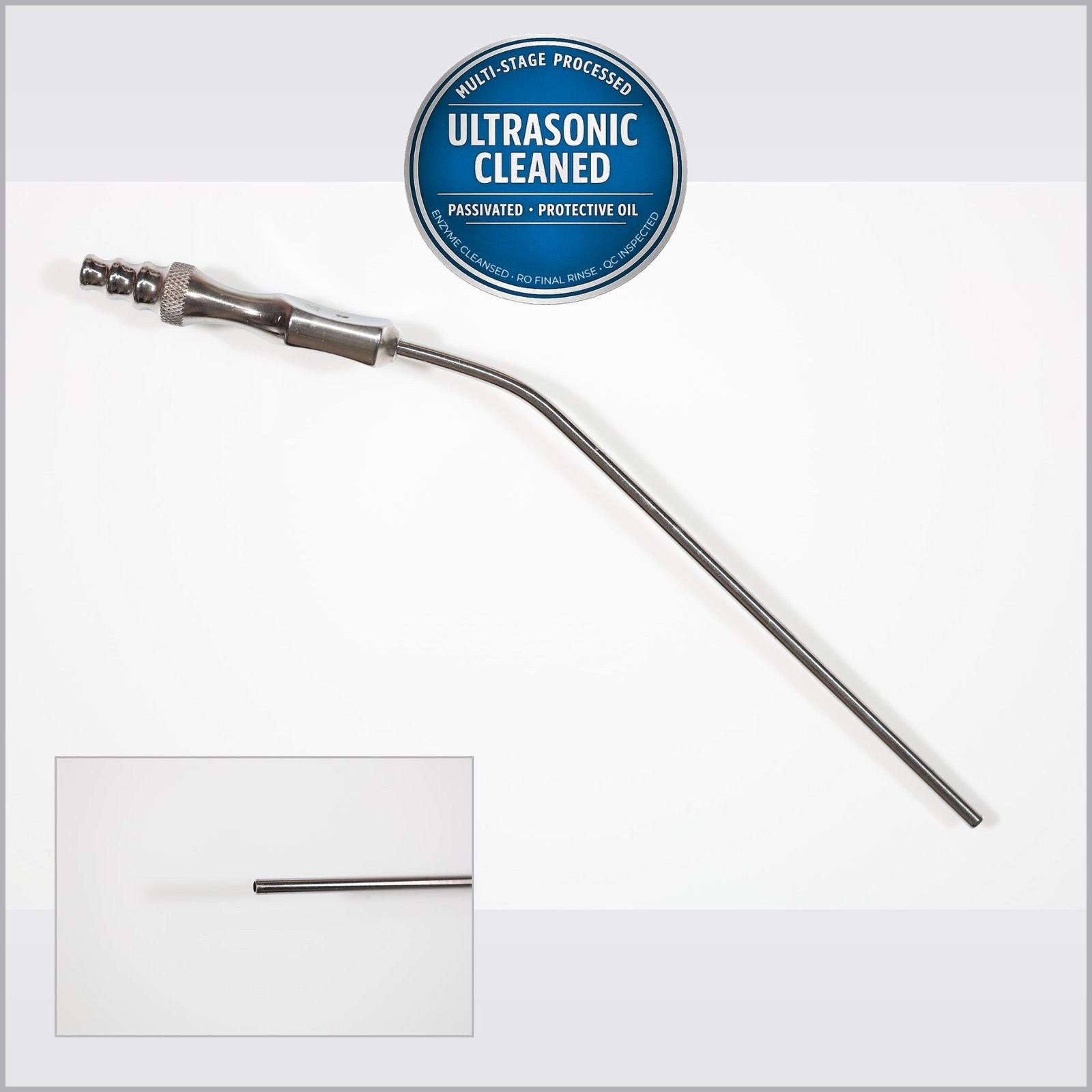 KLS Martin 18-523-10 Frazier Suction Tube, Angled, 3.3mm FR, #10, 7in