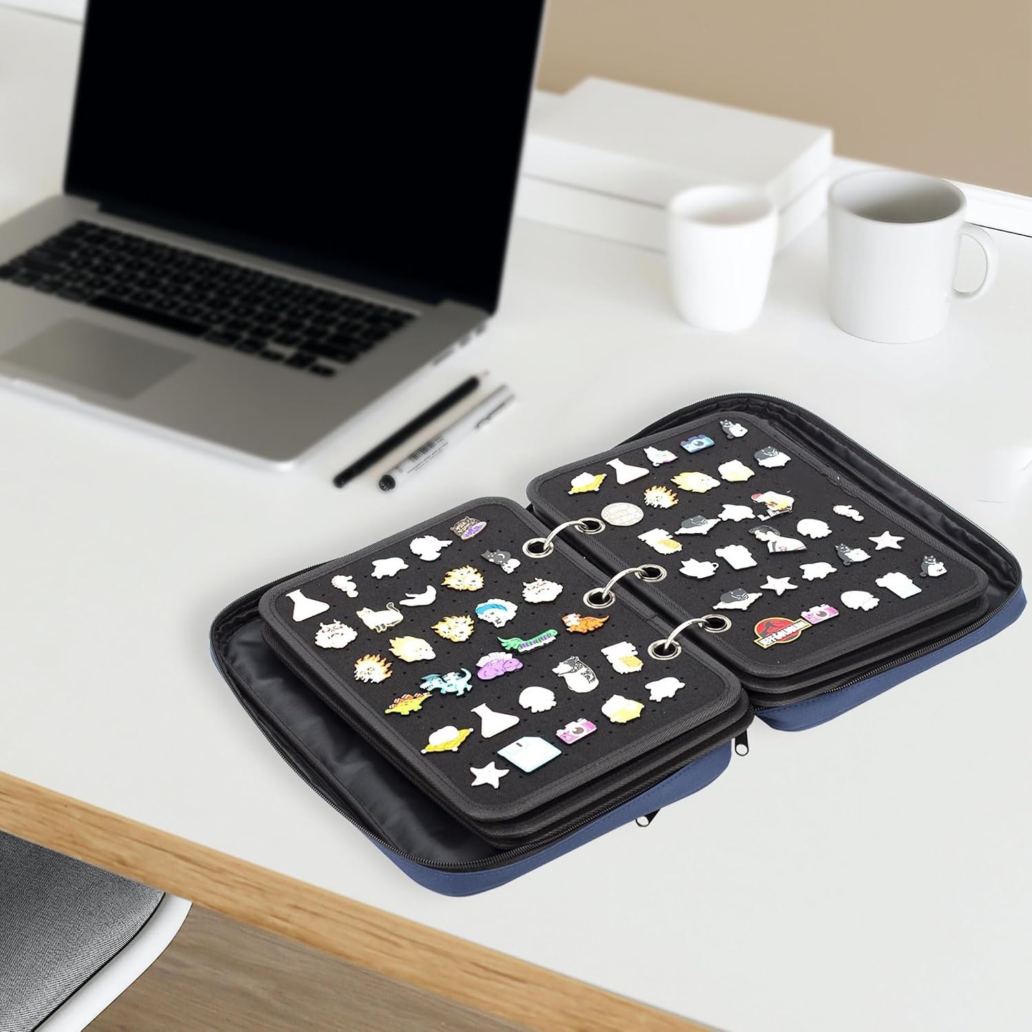 Versatile 3-Ring Enamel Pin Storage Case – Compact Design for Travel and Display