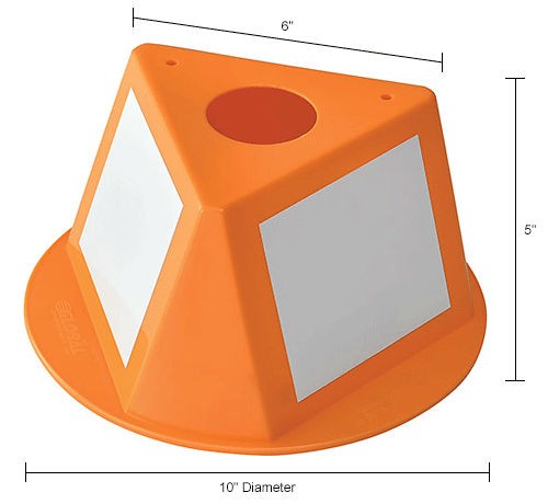 Inventory Control Cone W/ Dry Erase Decals 10″L x 10″W x 5″H Orange Lot of 5