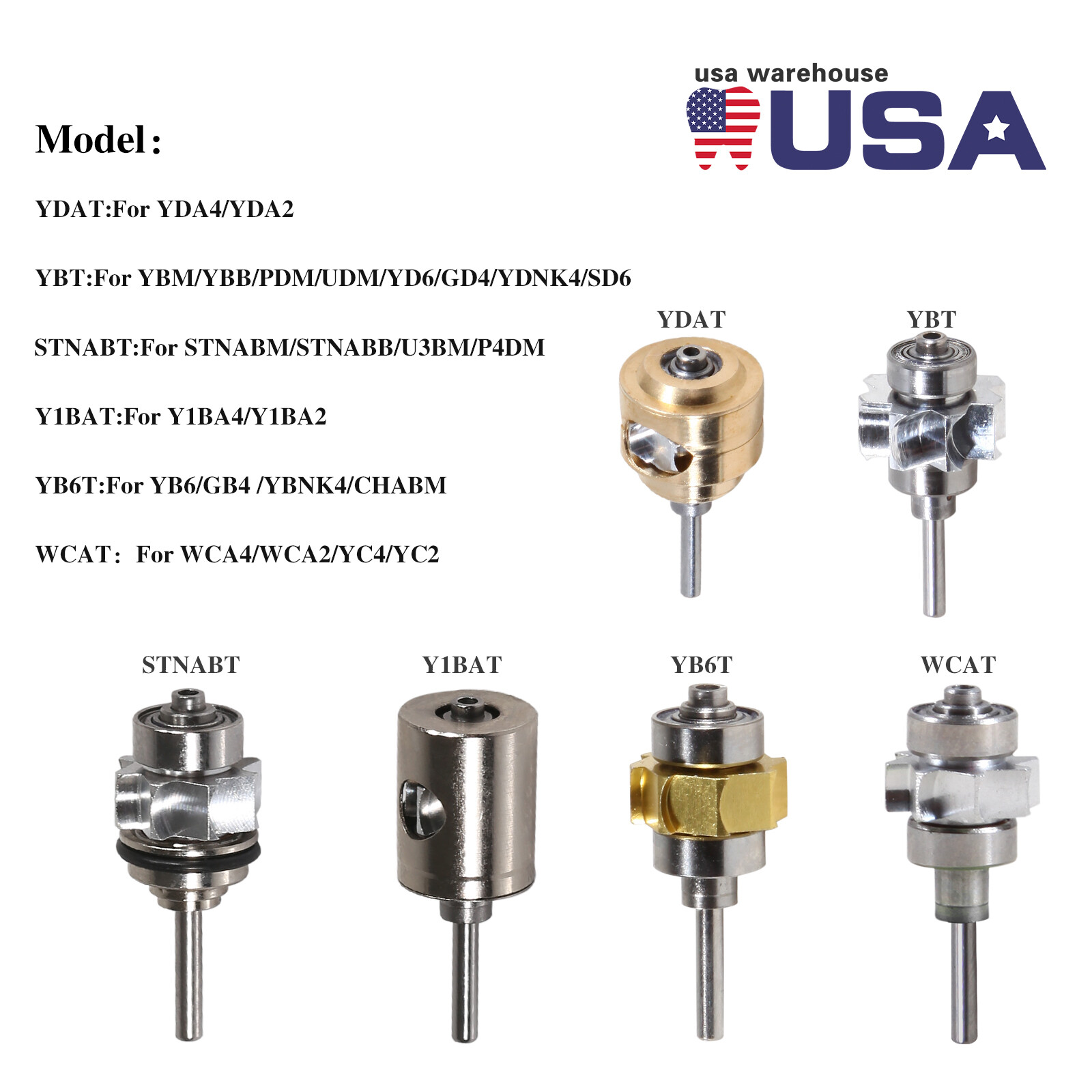 Dental Turbine Cartridge Rotor Fit KaVo NSK YBM YDA4 WCA4 High Speed Handpiece