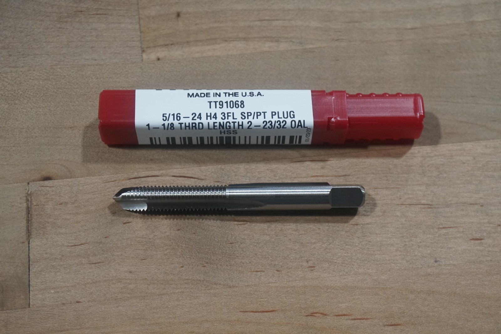 TITAN 208338 750 5/16-24 H4 3 FLUTE PLUG TAP SPIRAL POINT, FREE SHIP, 1 PIECE