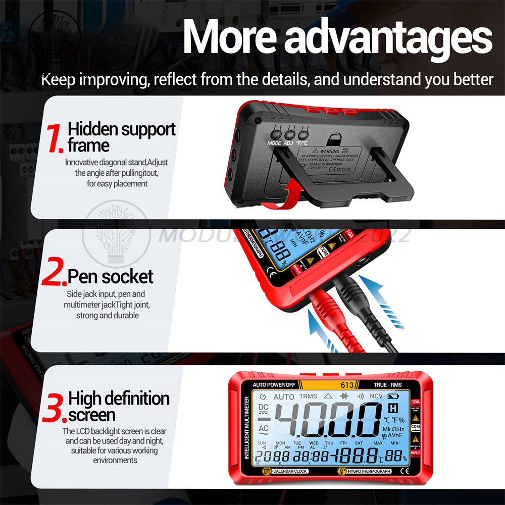 ANENG 612/613 Intelligent Digital Multimeter Calendar/ Thermohygrometer 3-in-1