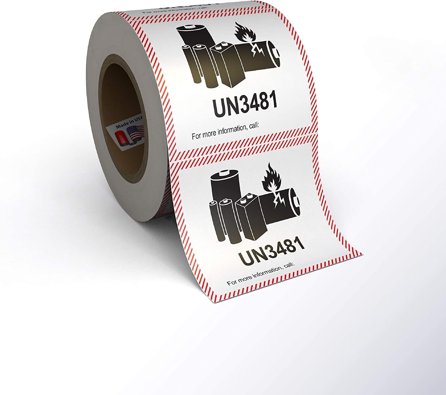 5 Lithium Ion Battery Labels 4.375″ x 4.75″ Stickers Packaging Box Safety UN3481