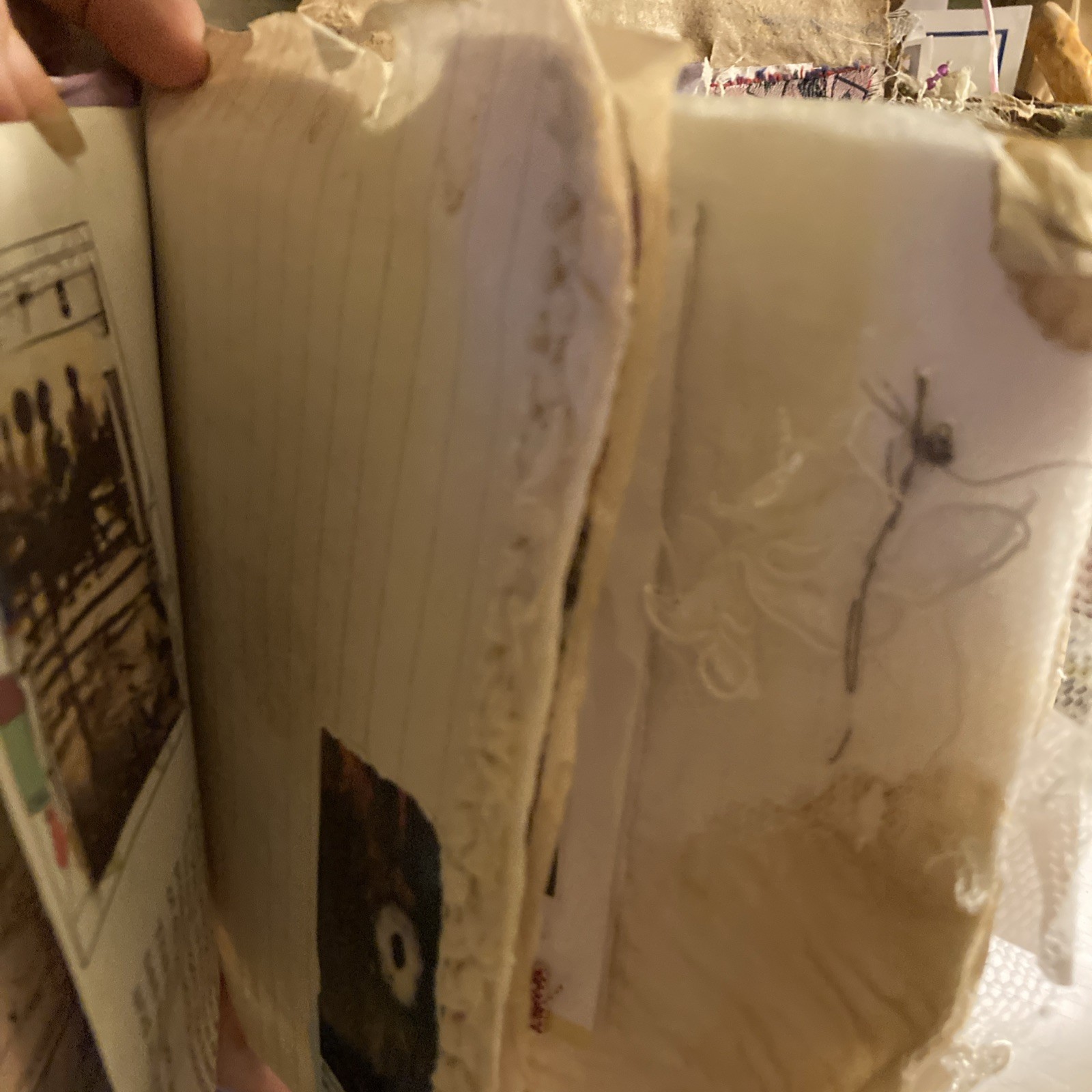 Junk Journal Intercession, Coffee Stain Pages