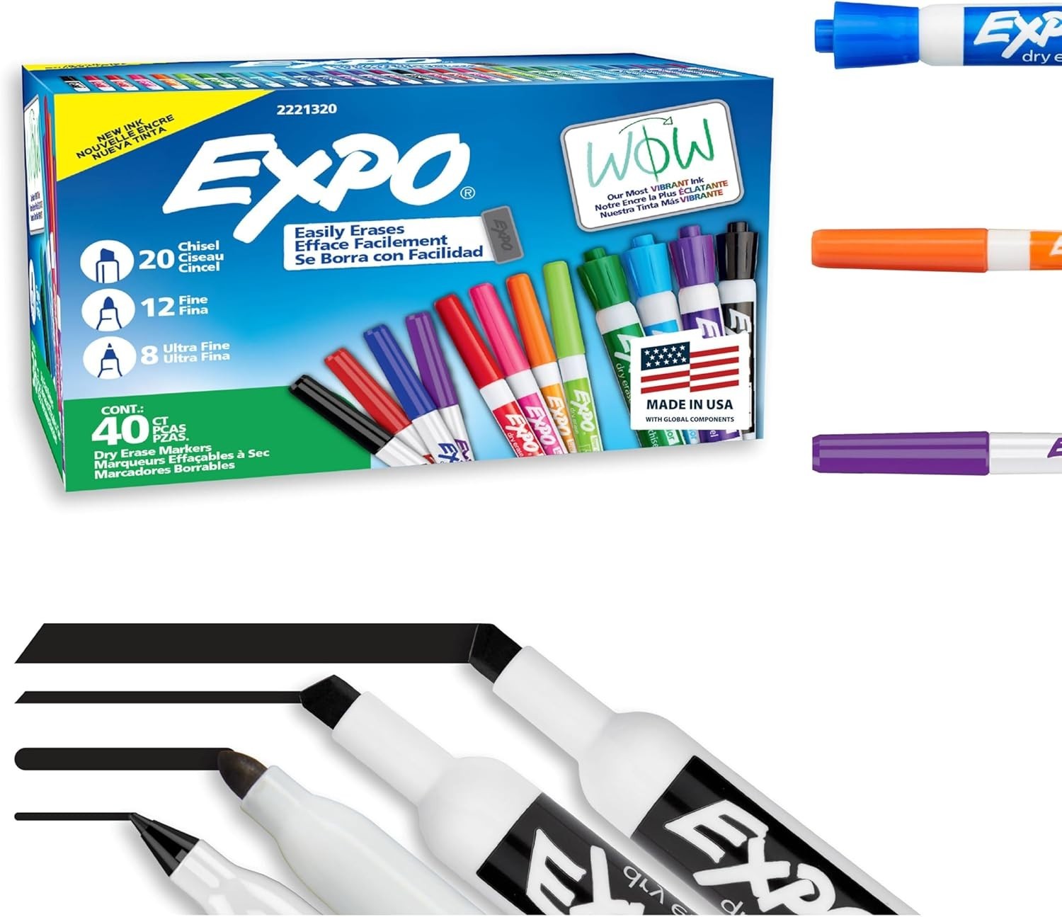 Dry Erase Markers Ultimate Pack, Chisel, Fine, Ultra Fine, Mixed Tips, Assort…
