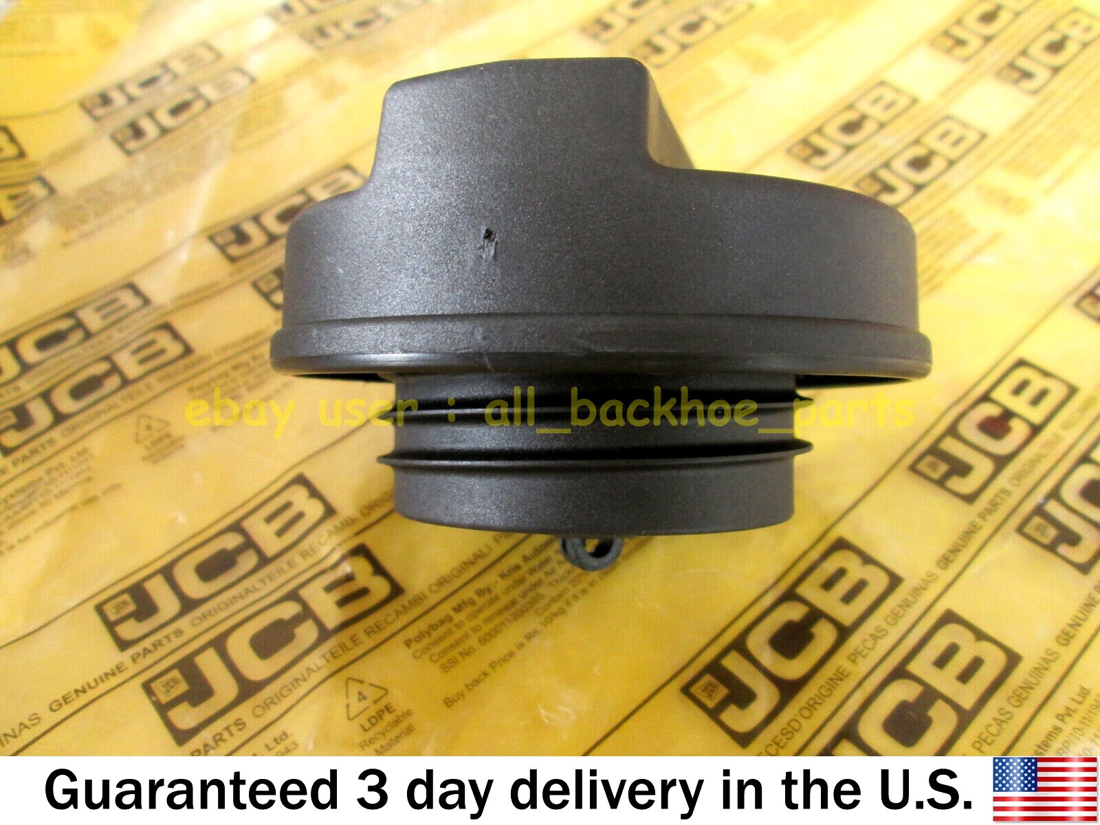 JCB BACKHOE- GENUINE JCB DIESEL FILLER CAP W. 2 KEYS (PART# 332/F4780 331/11403)