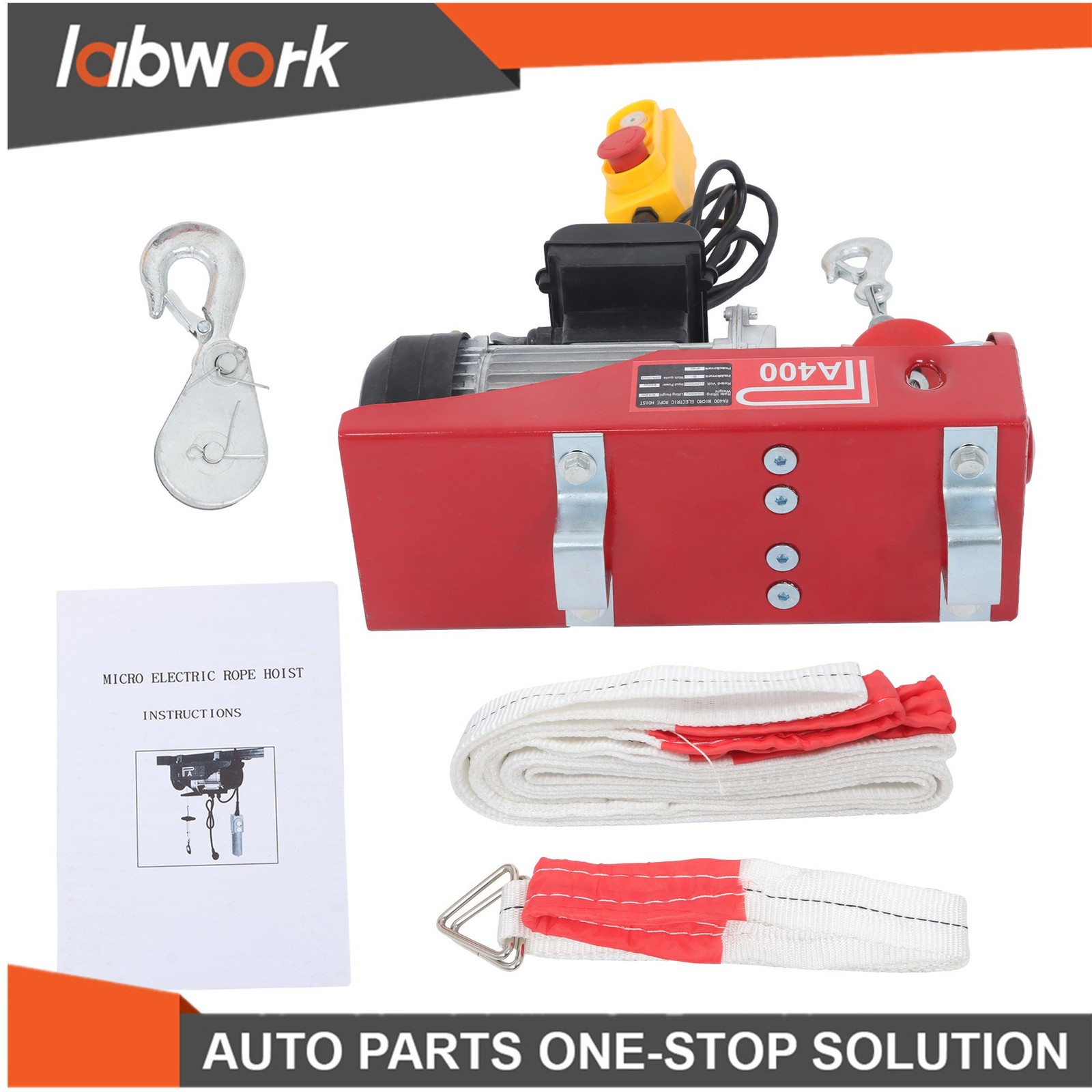 Labwork 880lbs Electric Hoist 110V 980W with 14FT/4.2m Wired Remote Control