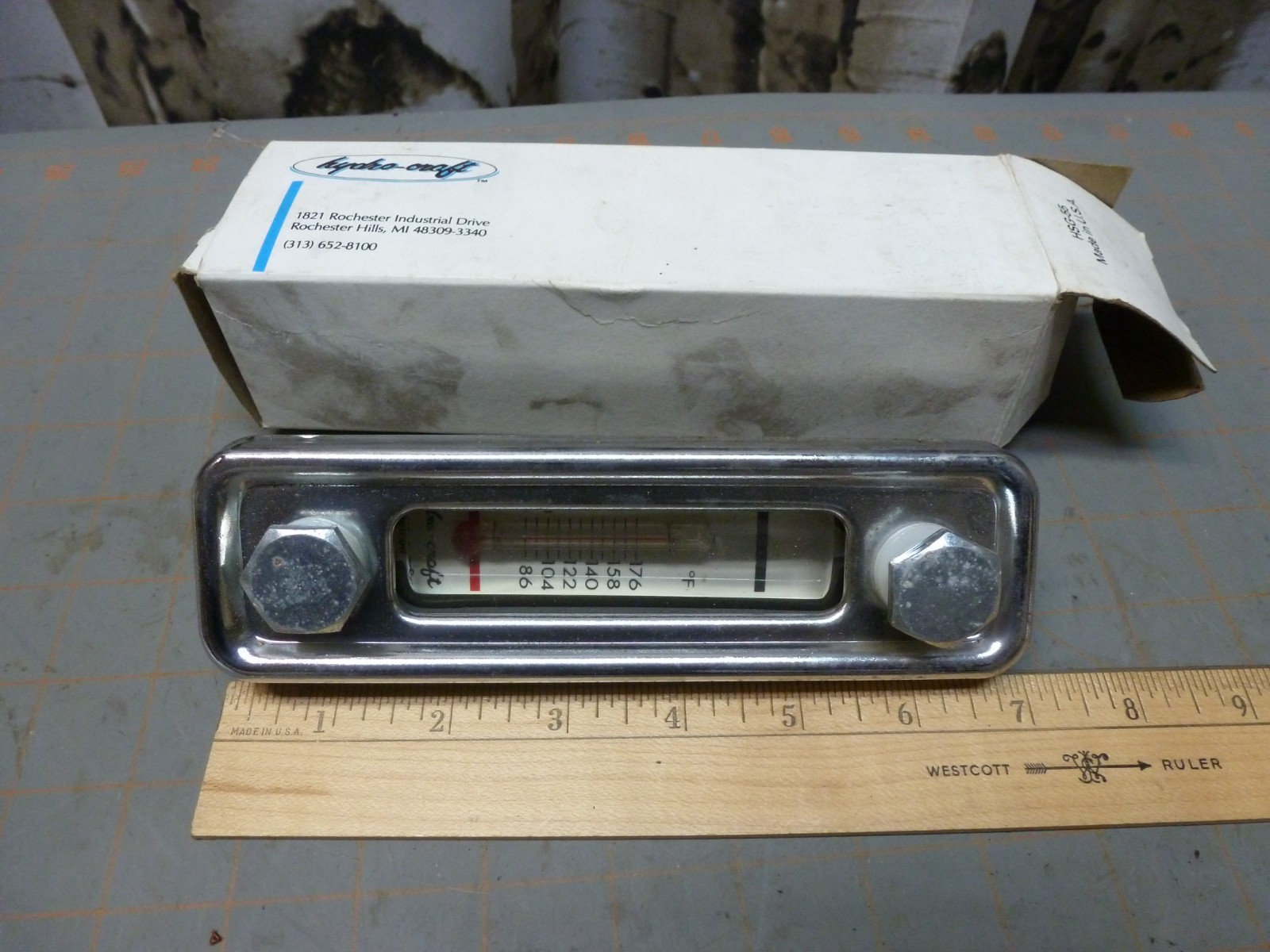 NOS Hydro-Craft, Fluid Temperature Gauge, HSG-55, 30-80 Degree C, 86-176 F
