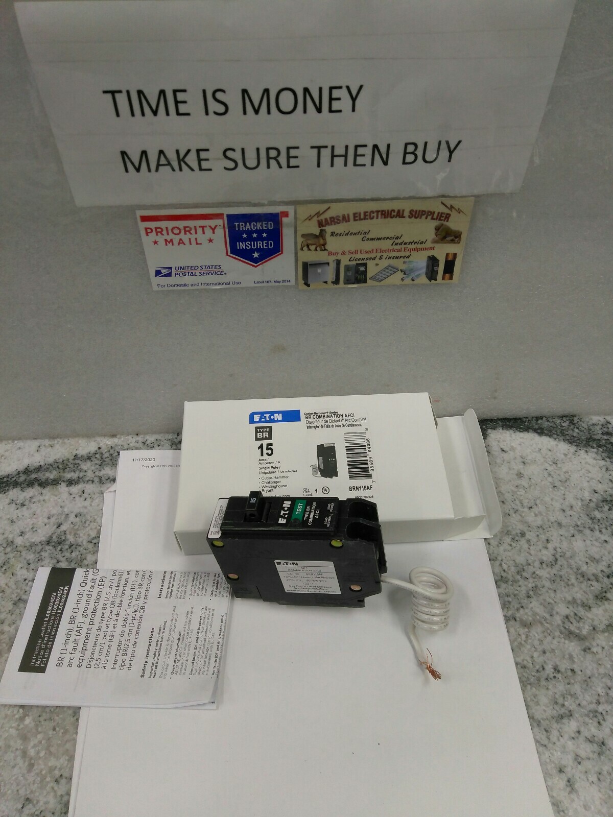 Eaton Cutler-Hammer BRN115AF 15A 120VA , 1P, BR COMBINATION AFCI Breaker(26E2