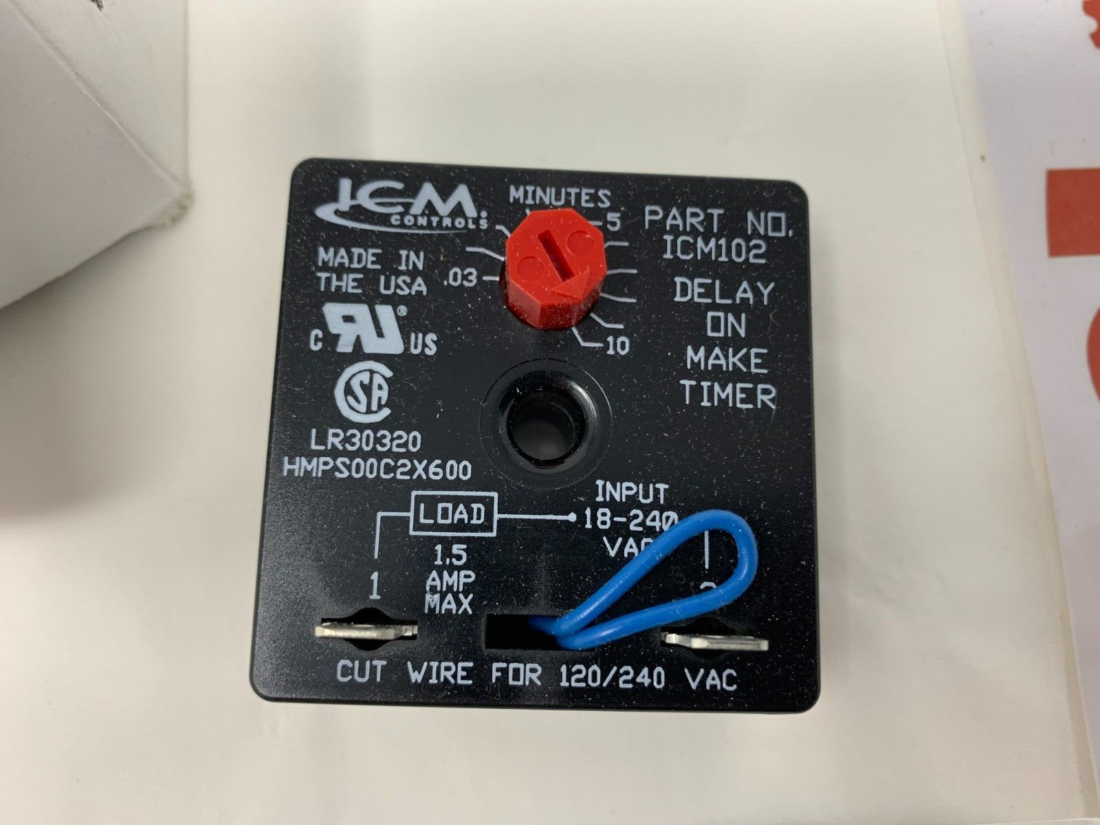 ICM ICM102 Delay on Break Timer 03-10 Minutes Adjustable Delay 18-240VAC