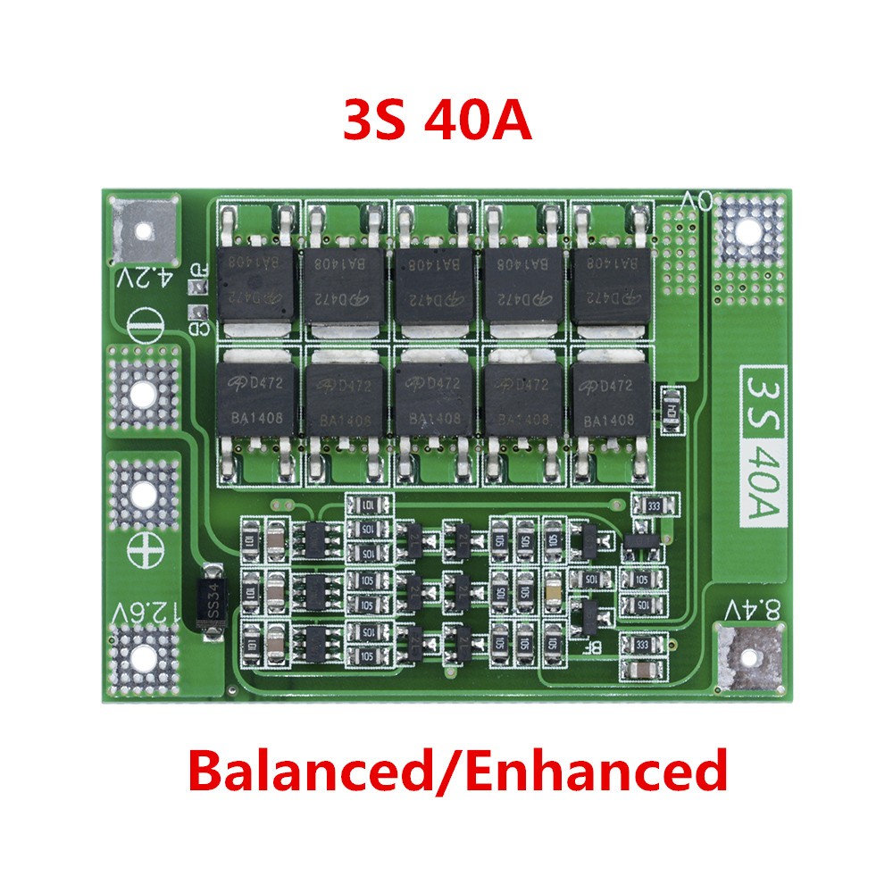 3S 11.1V 12.6V 40A Protection Board Balance BMS For 18650 Lithium Battery G4C9