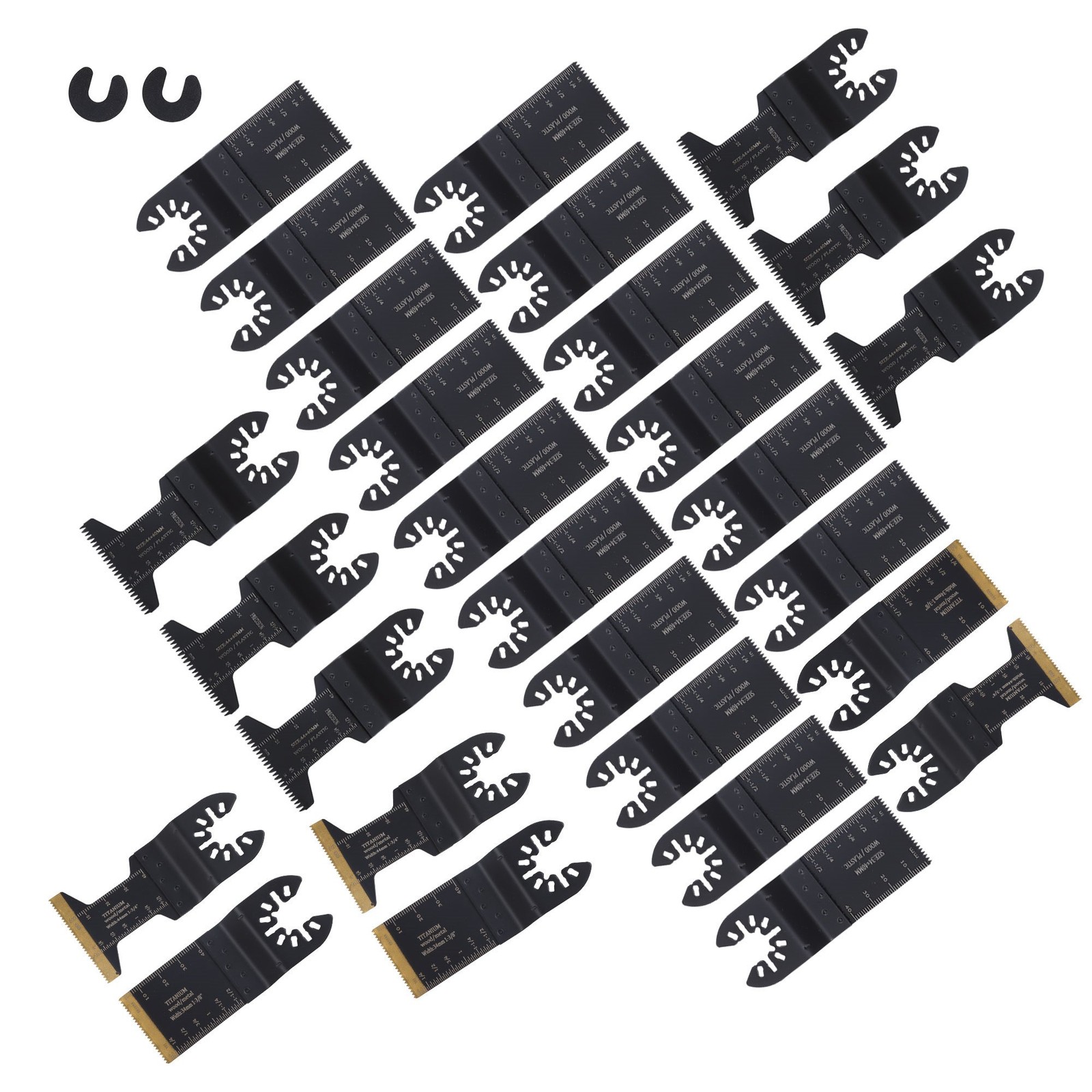 28-Piece Titanium Coated Oscillating Saw Blades Kit Universal Multitool Blades