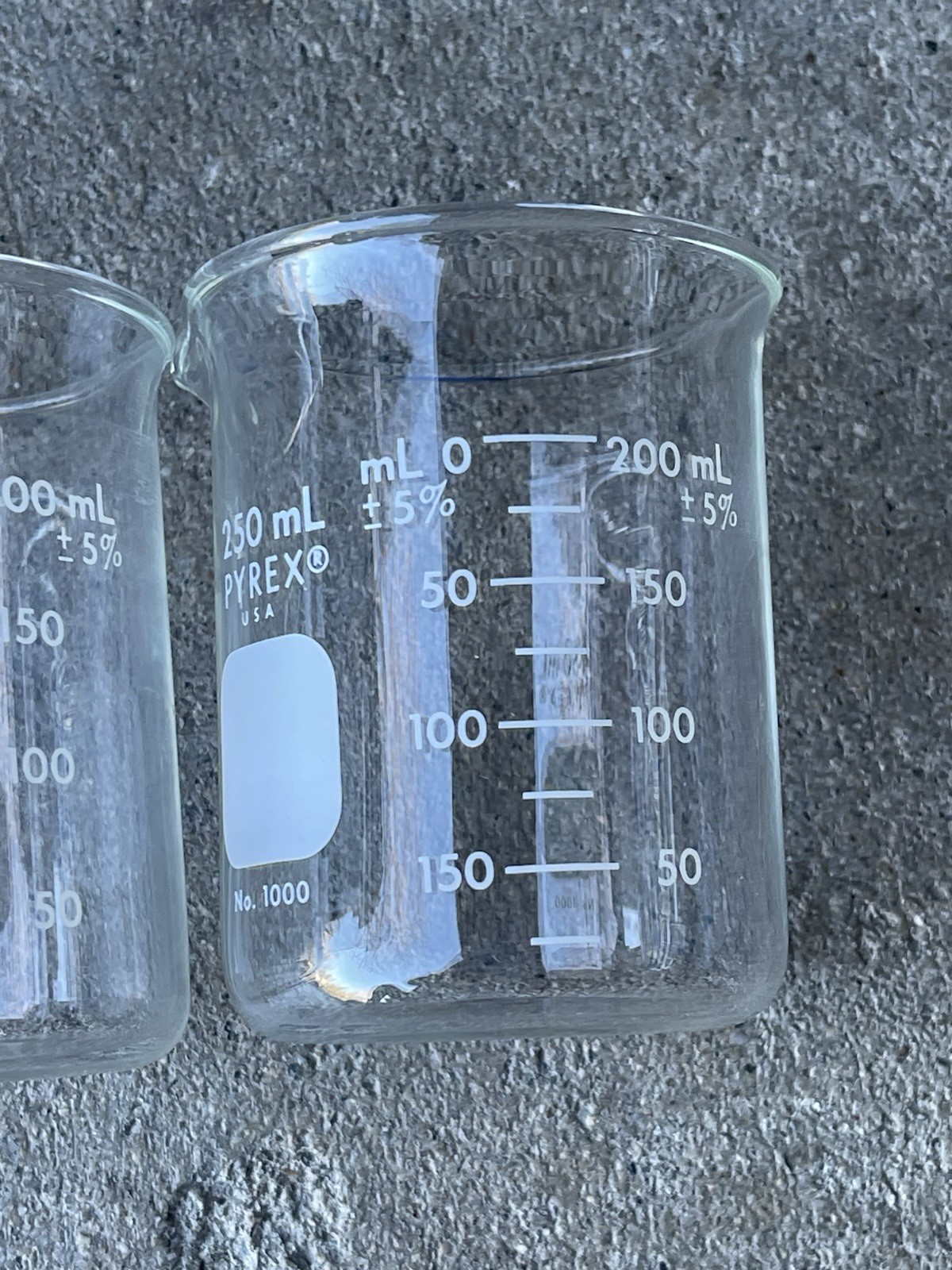 5Pc PYREX Griffin Low Form 250 mL Beaker Double Scale Graduated 1000 250 Corning