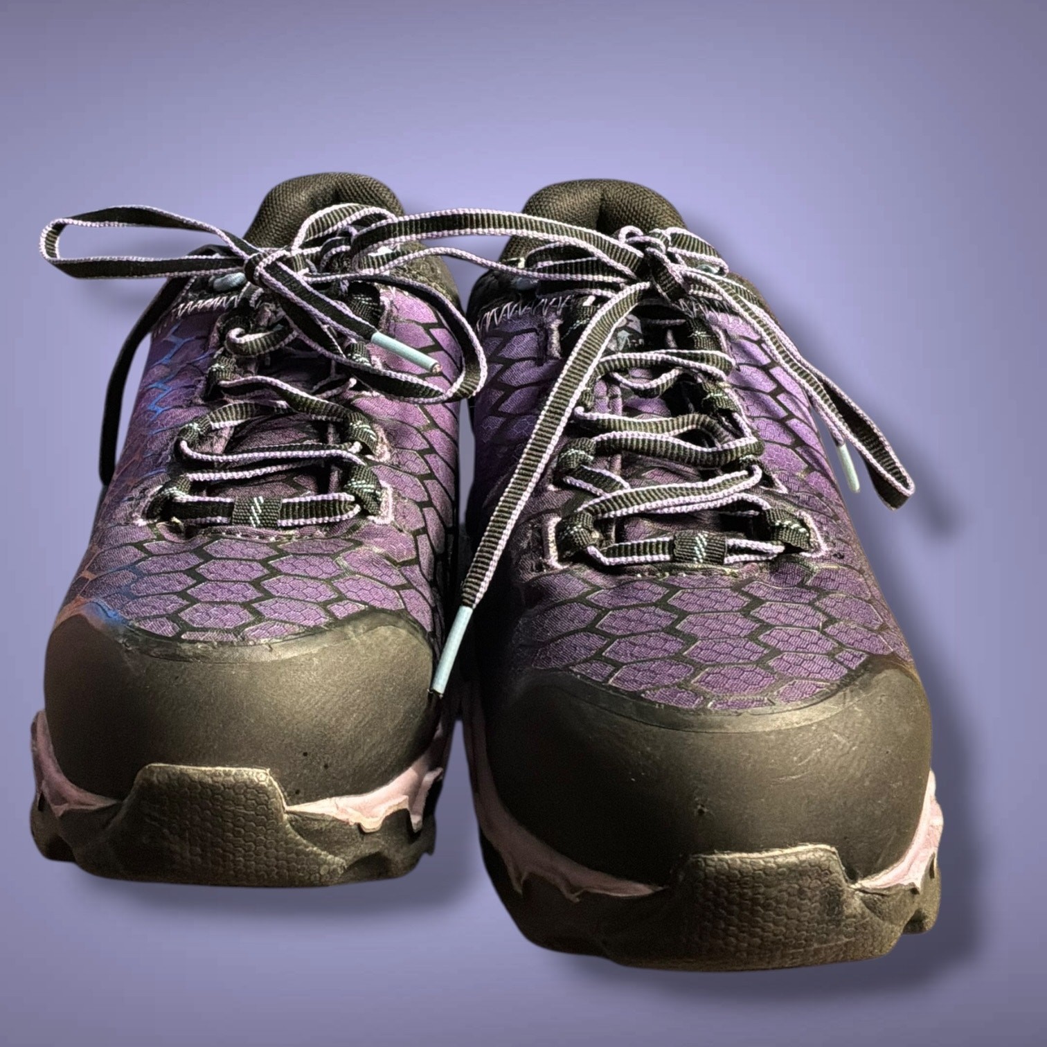 NWOT Women’s 8M TIMBERLAND PRO Powertrain Purple Black Alloy Toe Work Sneakers