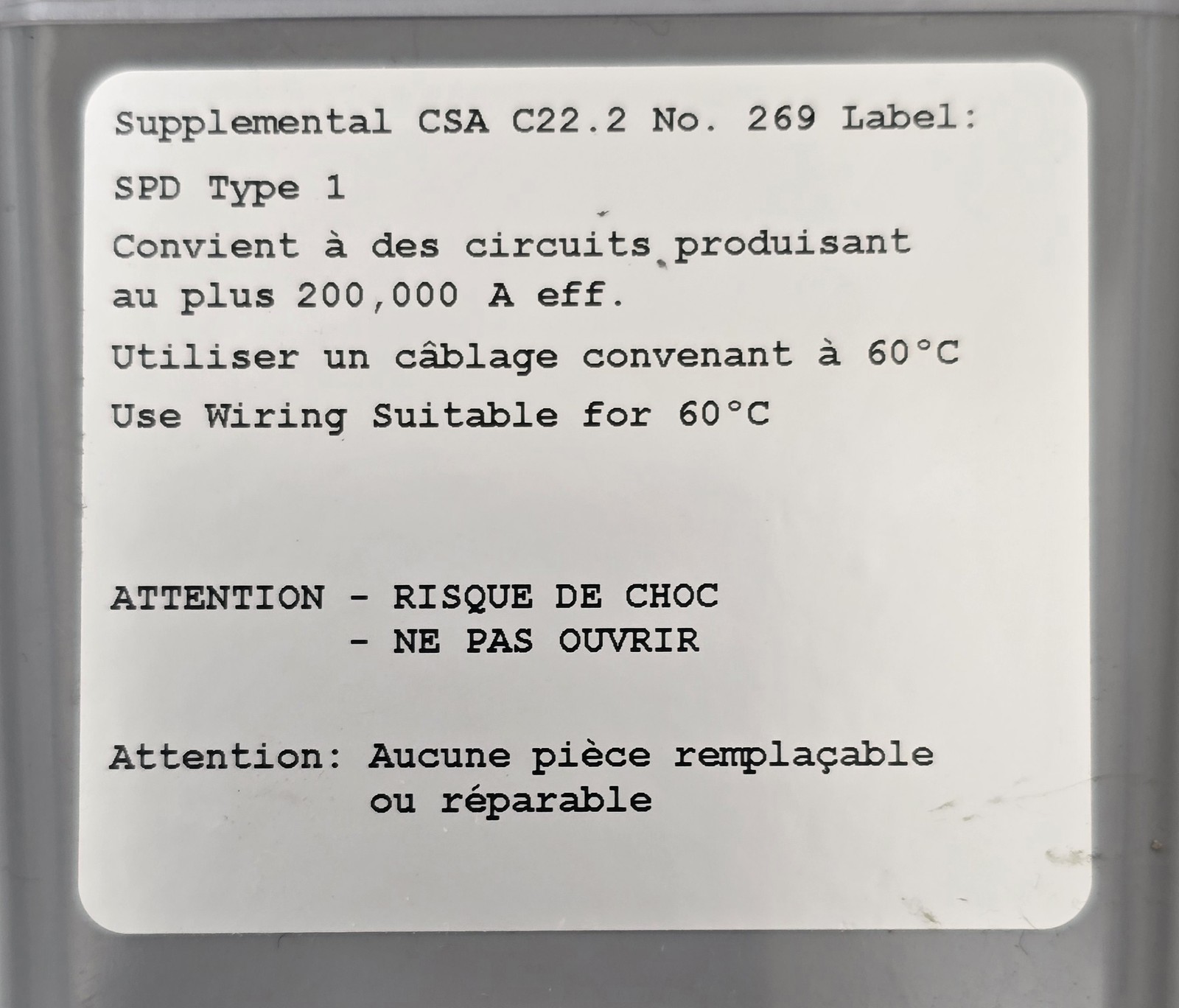 Asco 420277SP05NWSJ10 Compact Surge Suppressor 400 Series 480/277V 140F Air Temp