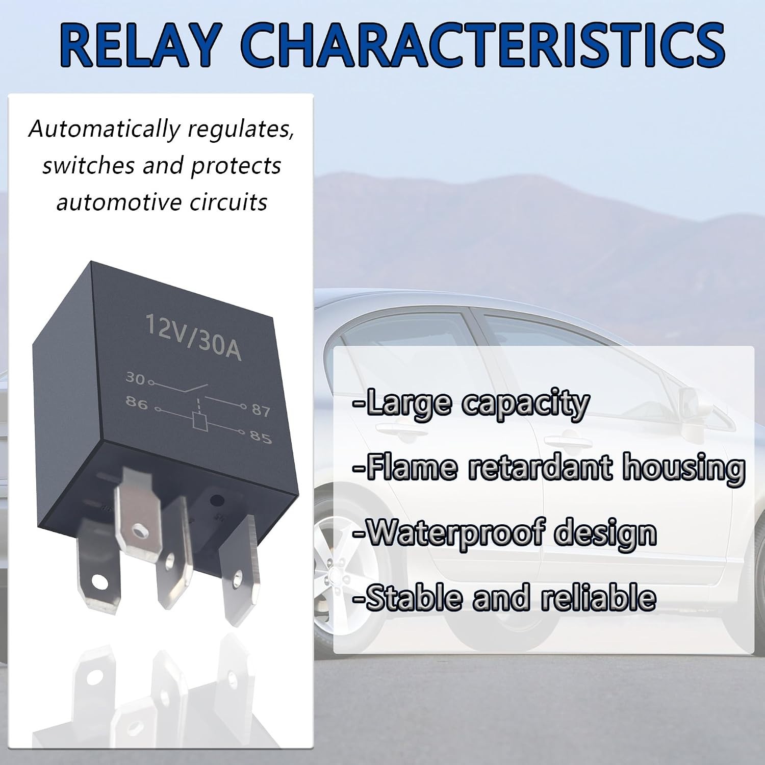 4PCS 4 Pin 30A for Car – Heavy Duty Starter Relay Multi Purpose – Universal A…
