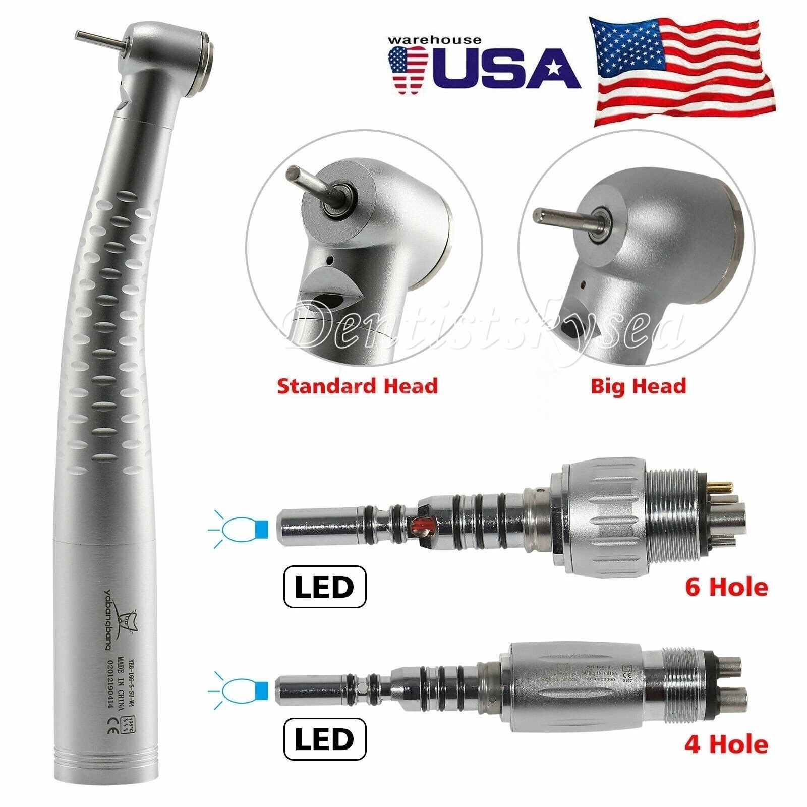YABANGBANG Dental Fiber Optic LED High Speed Handpiece / LED Quick Coupler 4H/6H