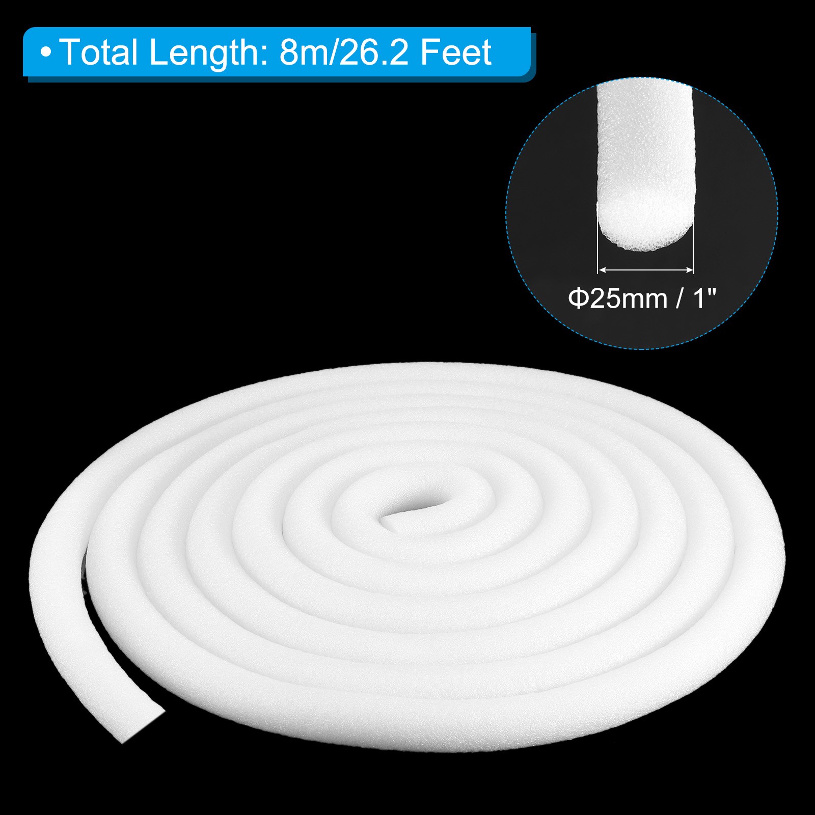 1 Inch x 26.2 ft Backer Rod for Gaps and Joints Foam Caulk Crack Filler