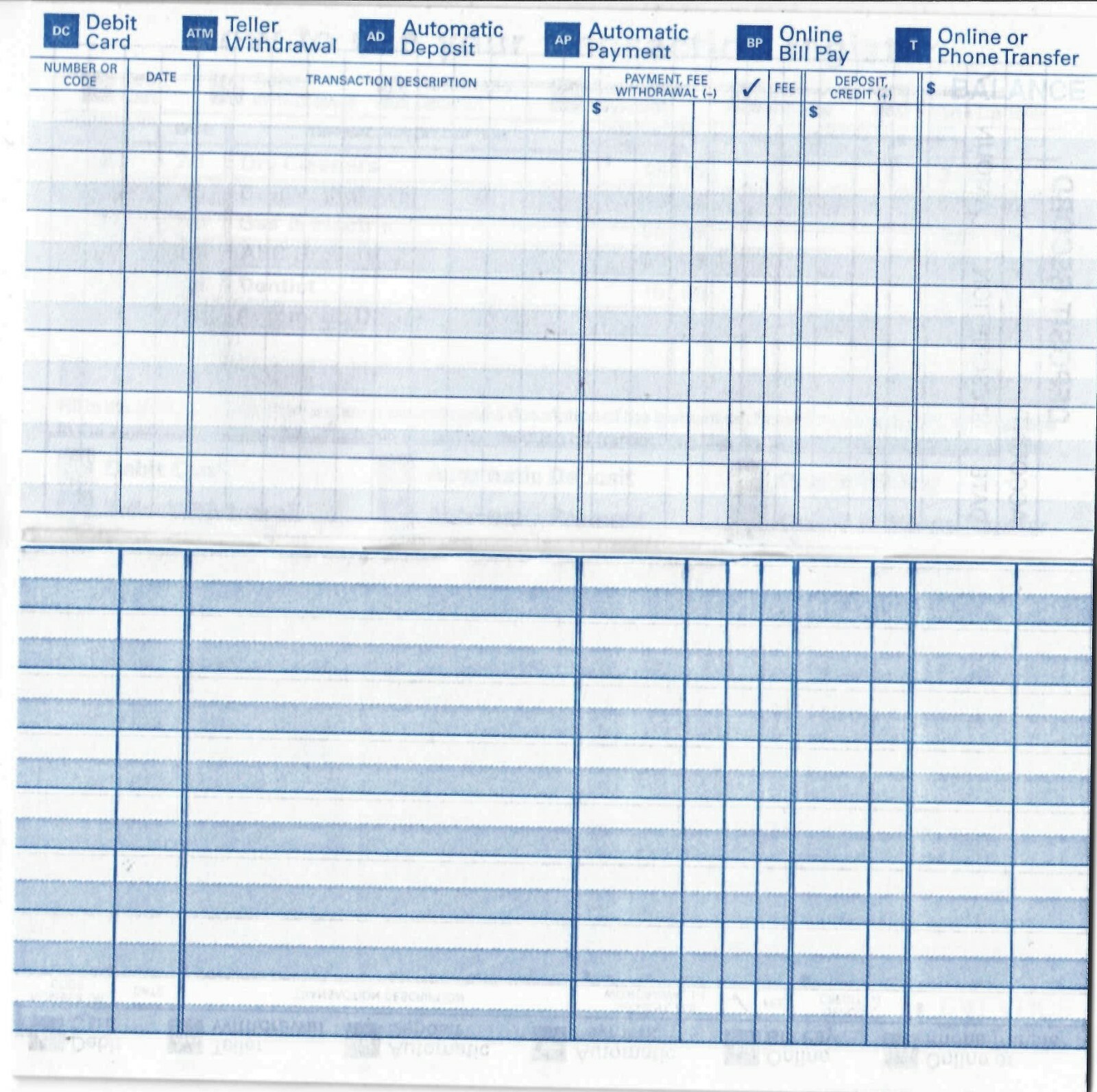 Checking Checkbook Transaction Register Brand New