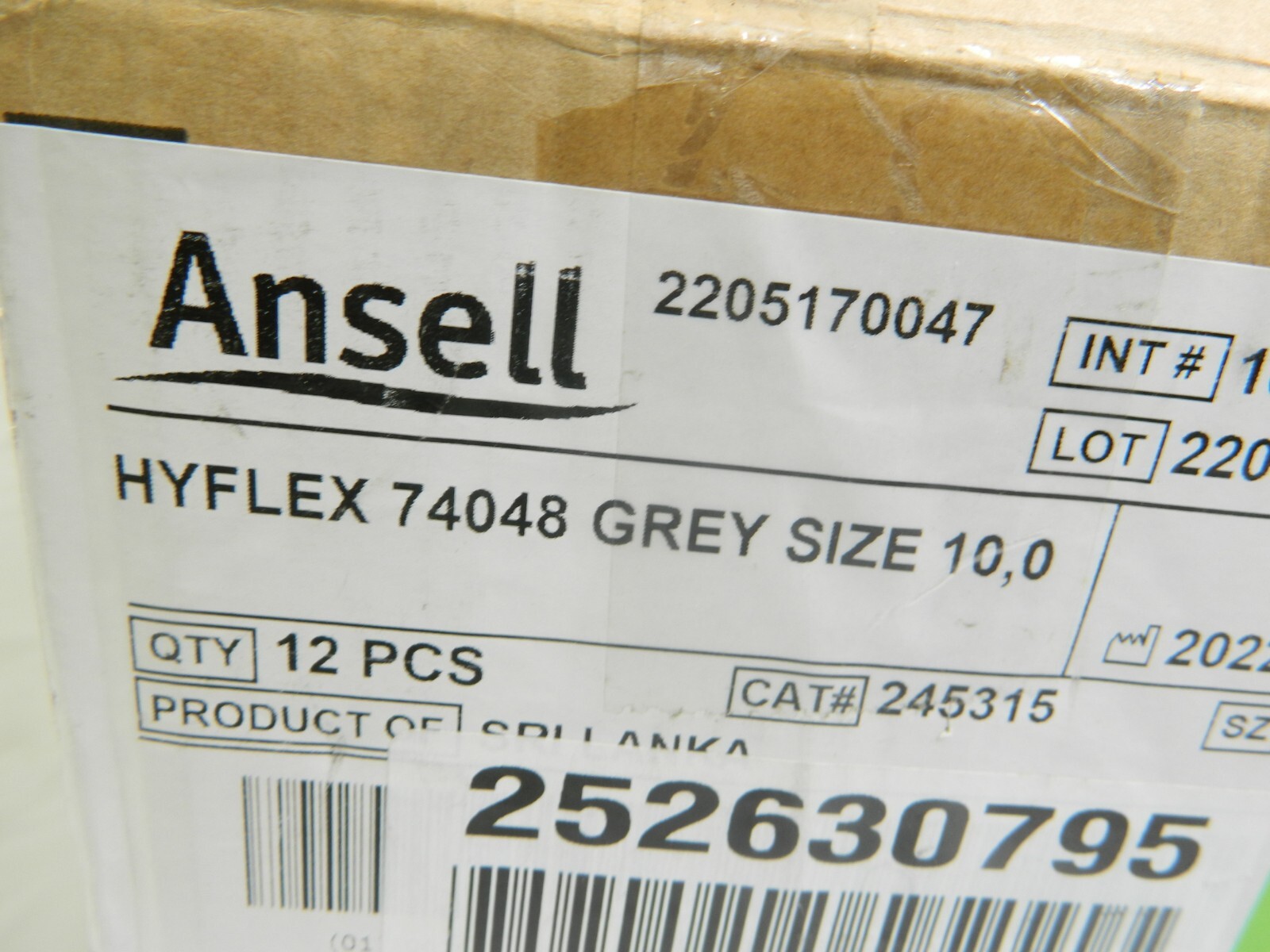 ANSELL Cut & Abrasion-Resistant Gloves Sz XL, ANSI Cut A6 Qty 12 PCS 74-048-10XL