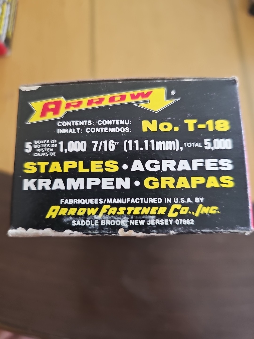Arrow T18 Staples 5000 7/16 Round Crown